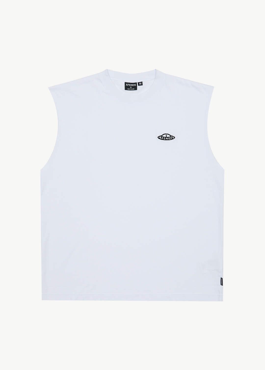 AFENDS Mens Earthling - Sleeveless Tee - White 