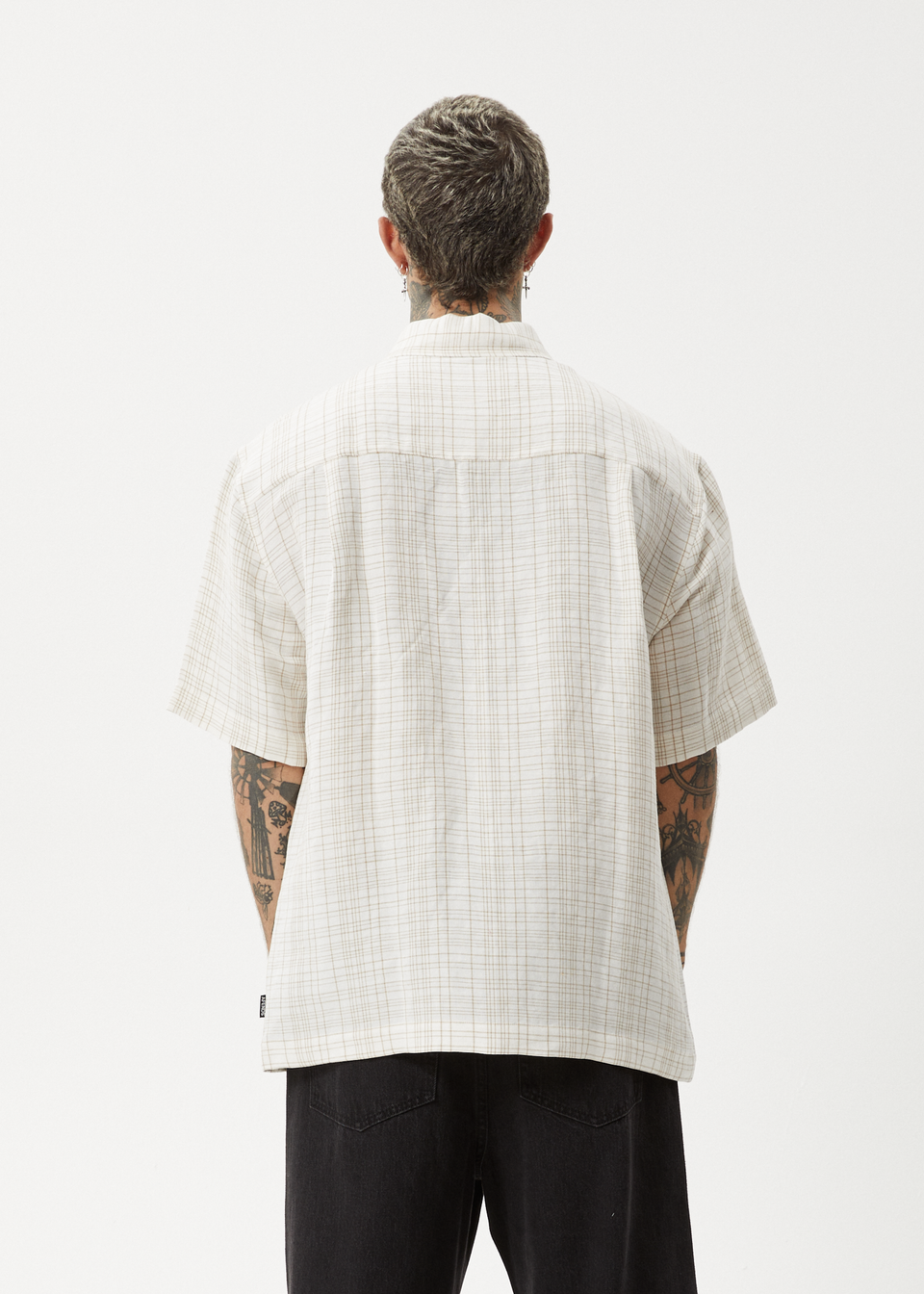 AFENDS Mens Leo - Short Sleeve Shirt - Black / White