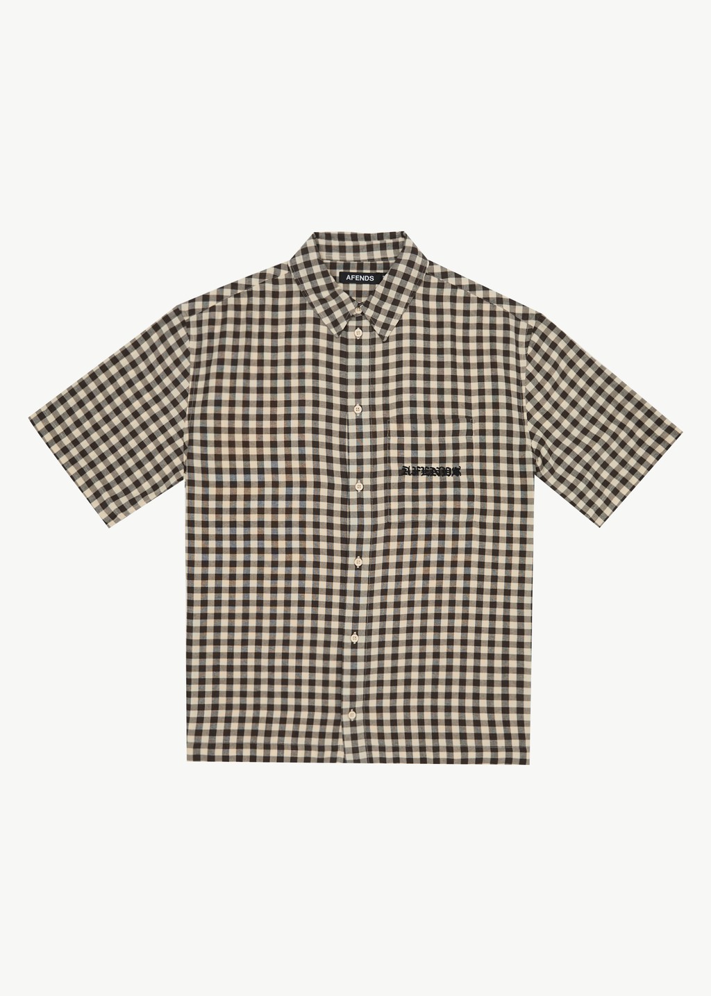 AFENDS Mens Gambet - Short Sleeve Shirt - Sand 