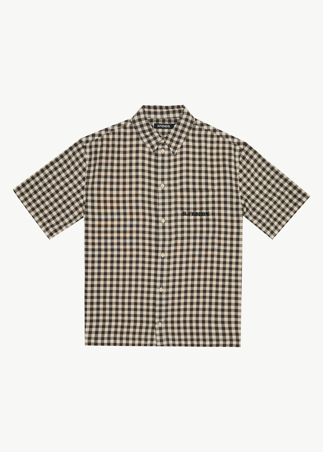 AFENDS Mens Gambet - Short Sleeve Shirt - Sand 