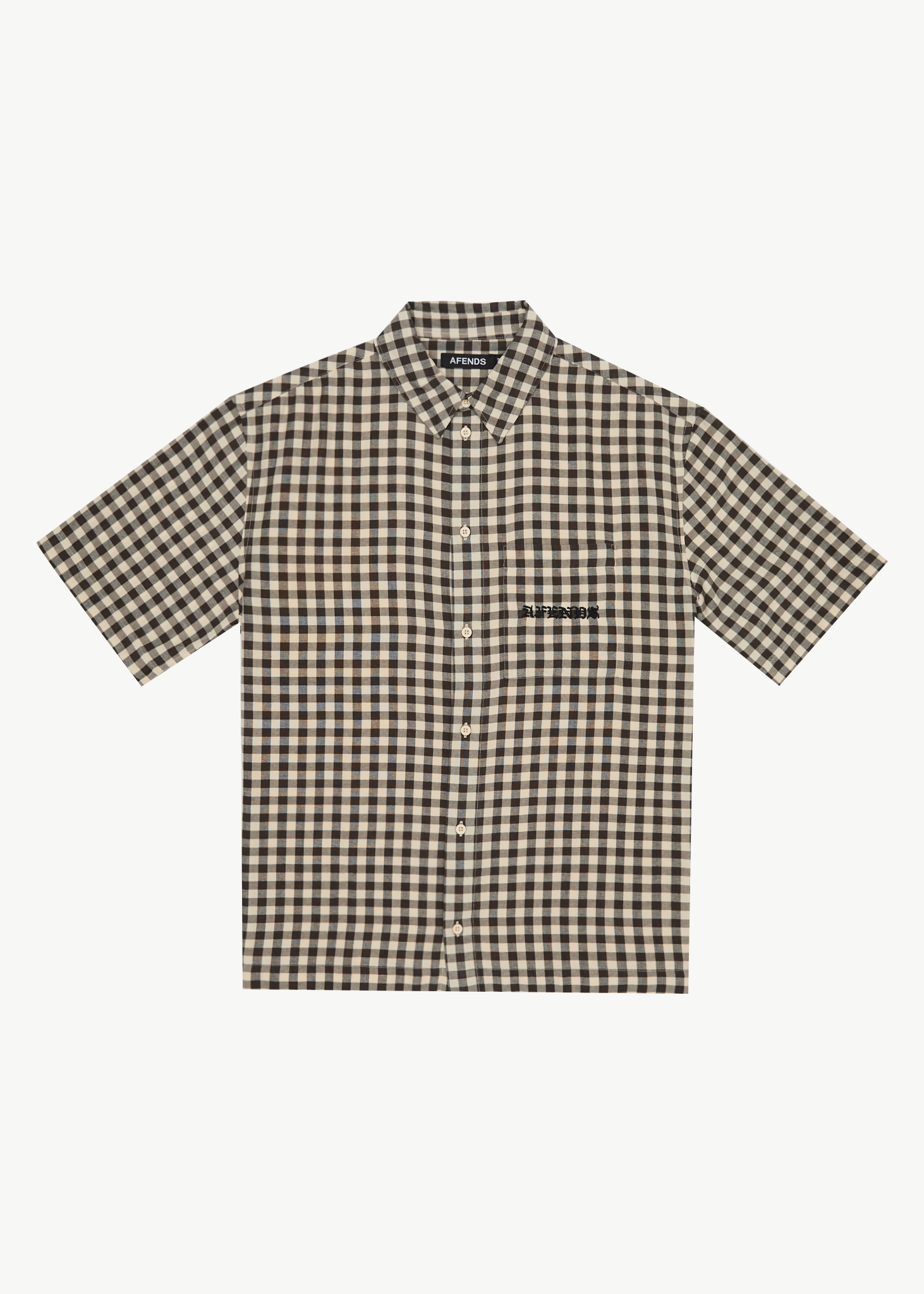 AFENDS Mens Gambet - Short Sleeve Shirt - Sand 