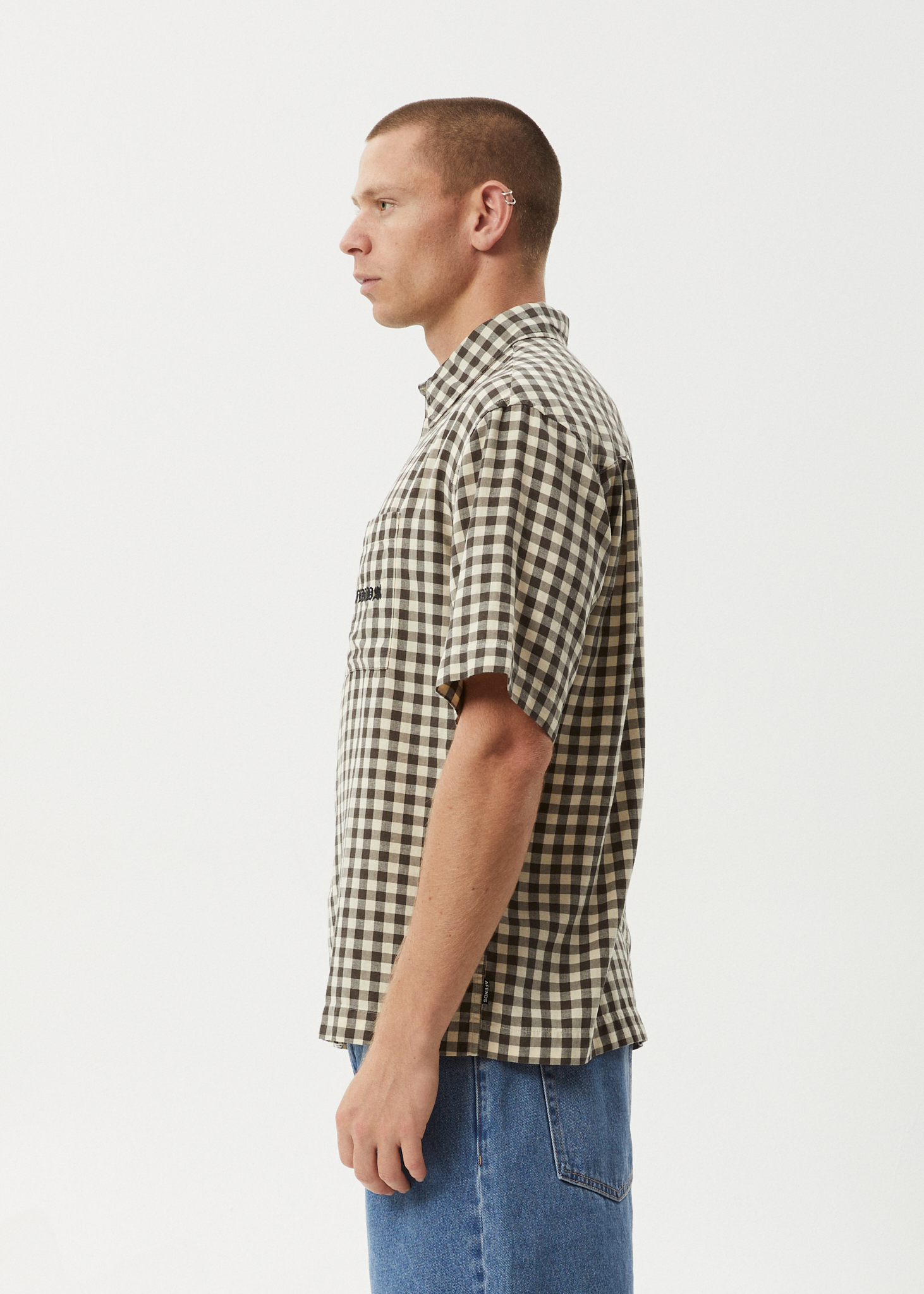 AFENDS Mens Gambet - Short Sleeve Shirt - Sand 