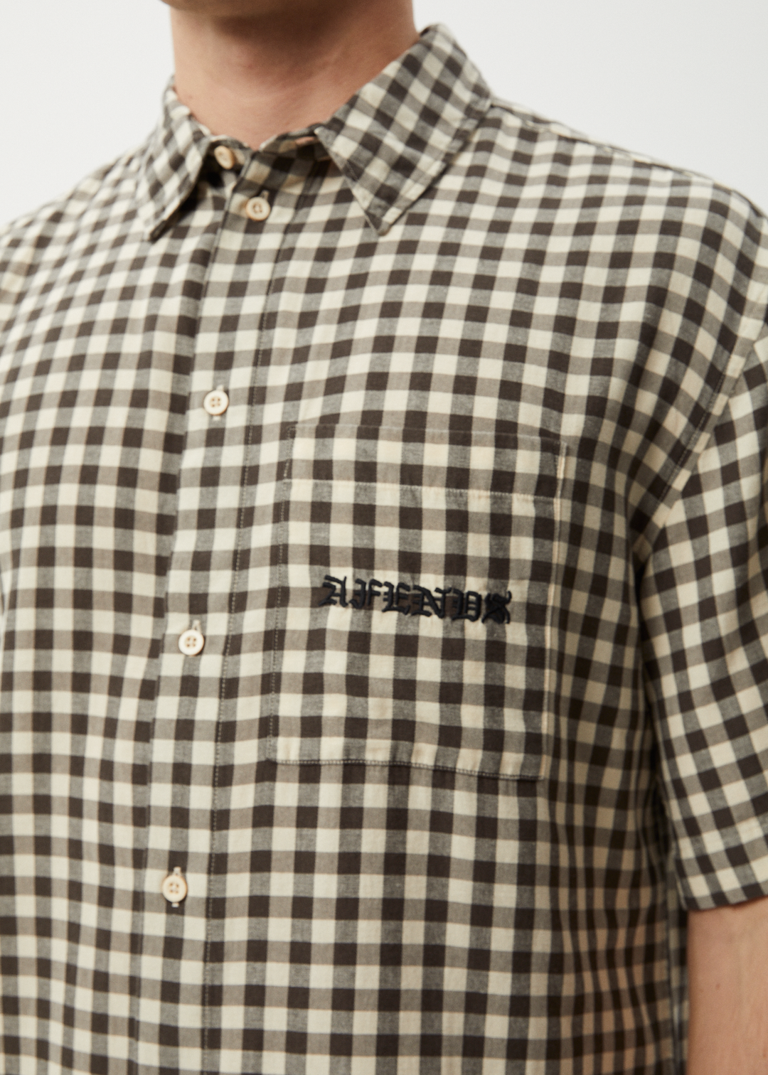 AFENDS Mens Gambet - Short Sleeve Shirt - Sand 