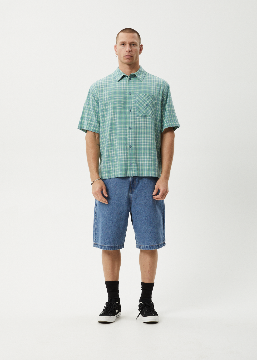 AFENDS Mens Creator - Short Sleeve Shirt - Pine 