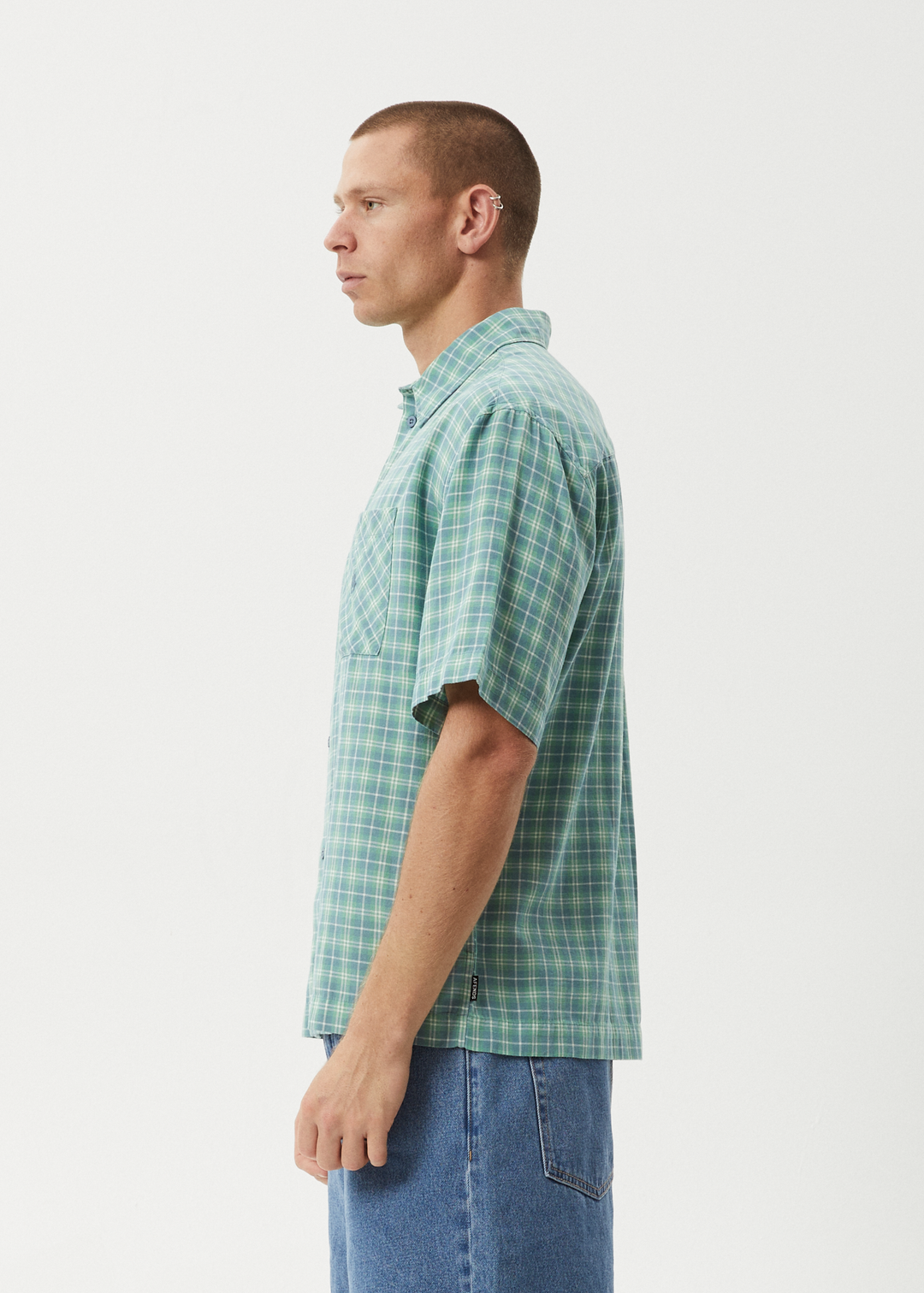 AFENDS Mens Creator - Short Sleeve Shirt - Pine 