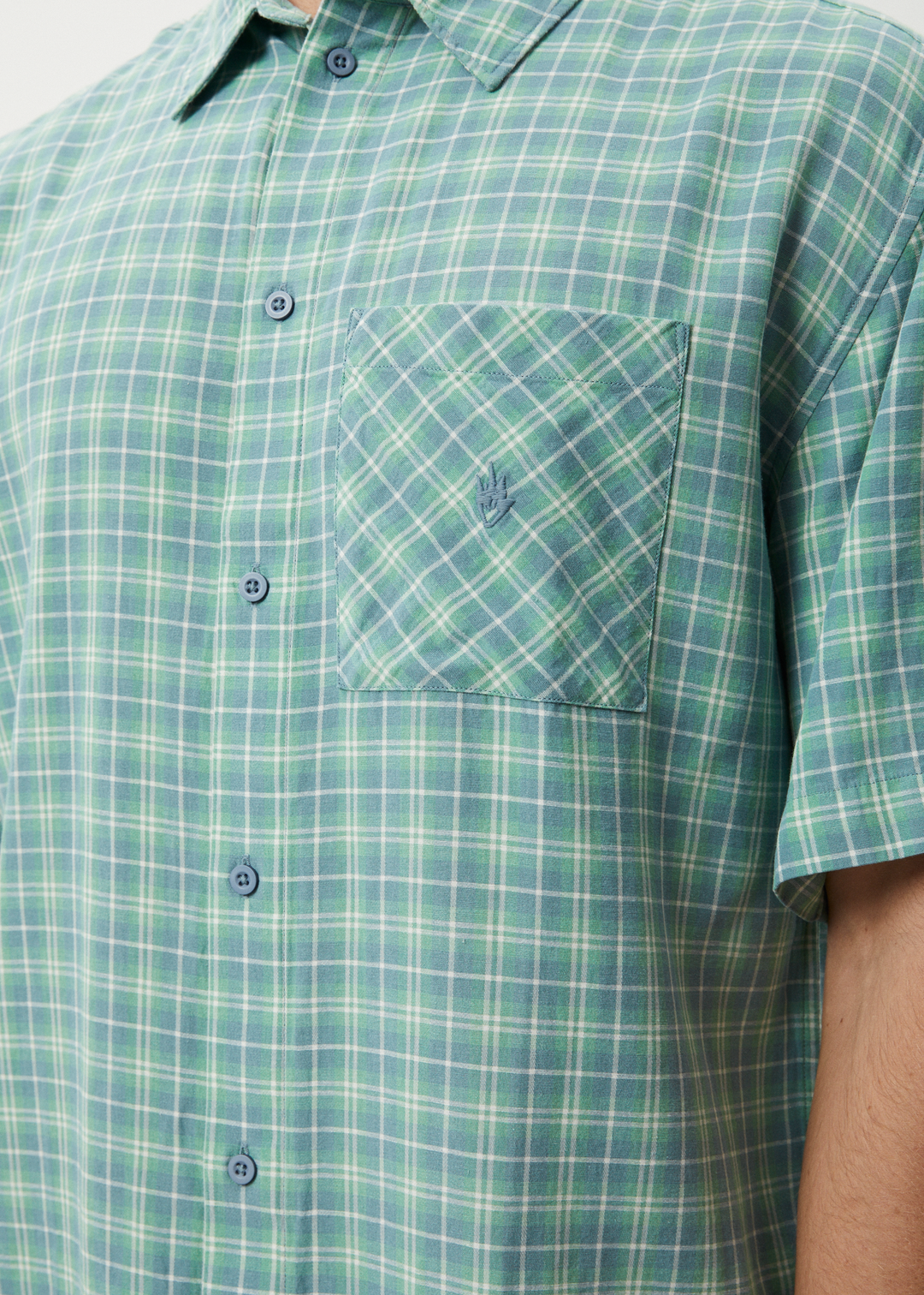 AFENDS Mens Creator - Short Sleeve Shirt - Pine 