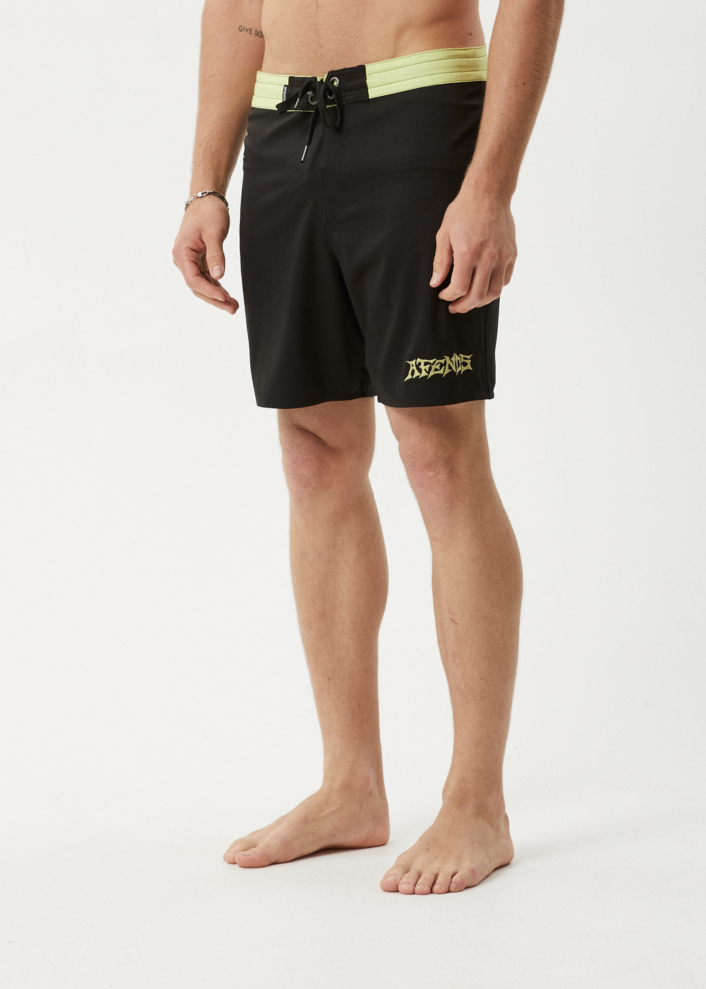 AFENDS Mens Peace Out - Surf Related Boardshort 18" - Black