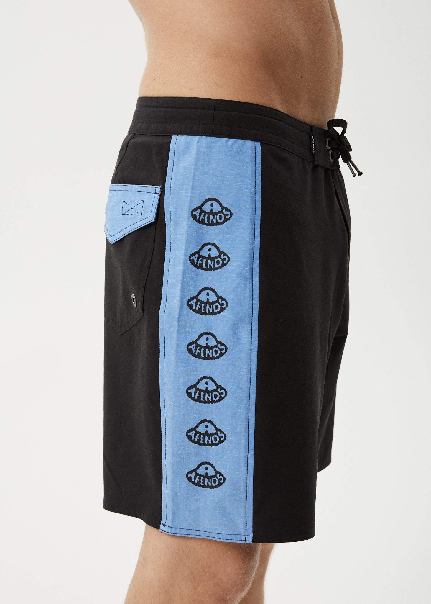 AFENDS Mens Deep State - Surf Related Boardshort 18" - Black