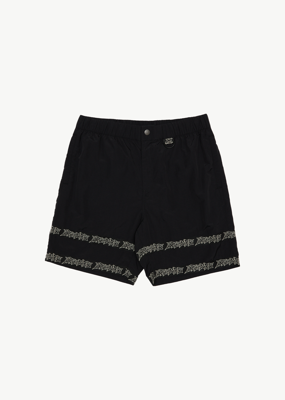 AFENDS Mens Peace Out Tape - Elastic Waist Short - Black 