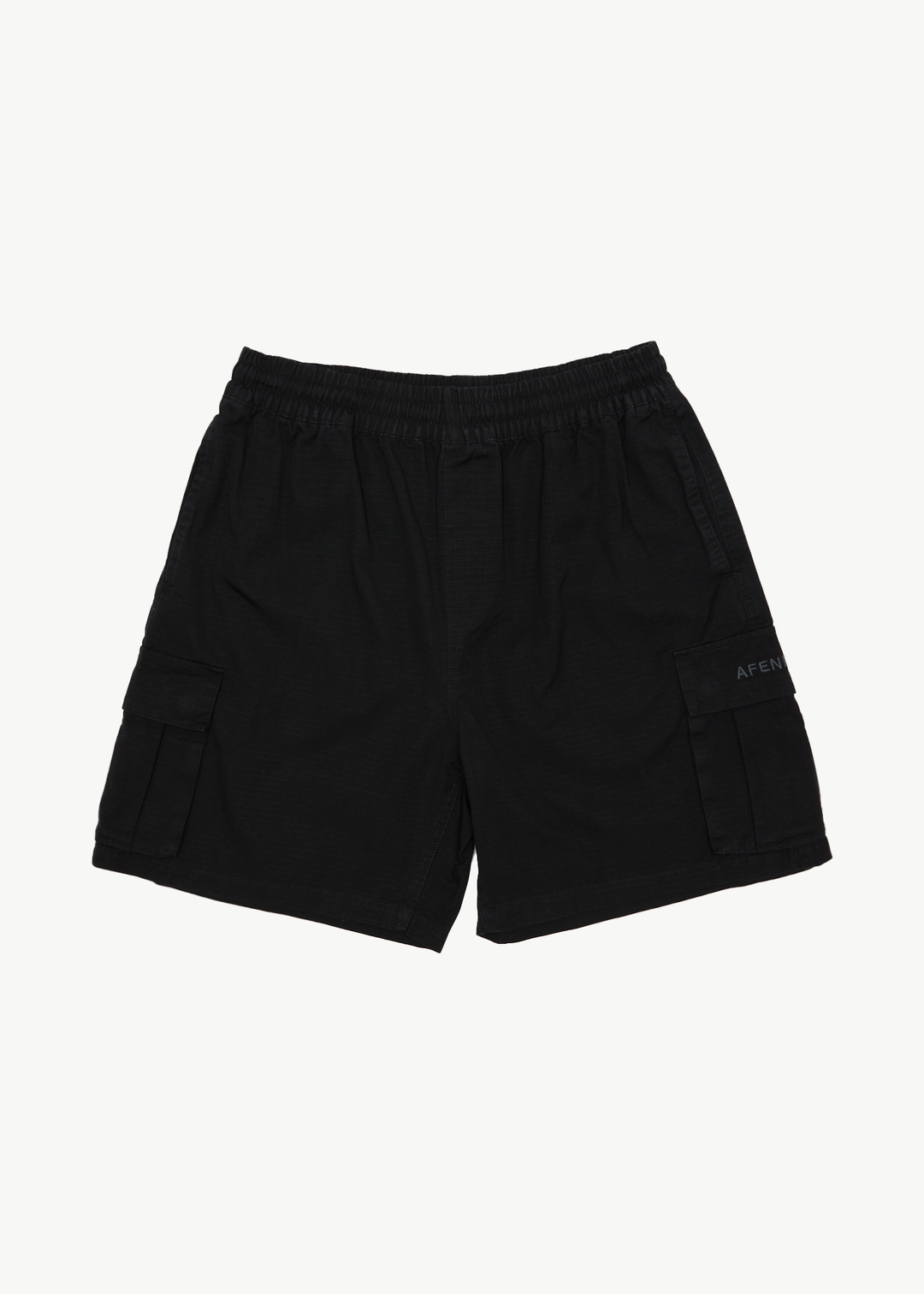 AFENDS Mens Ripped Out 98 - Oversized Cargo Short 20" - Black 