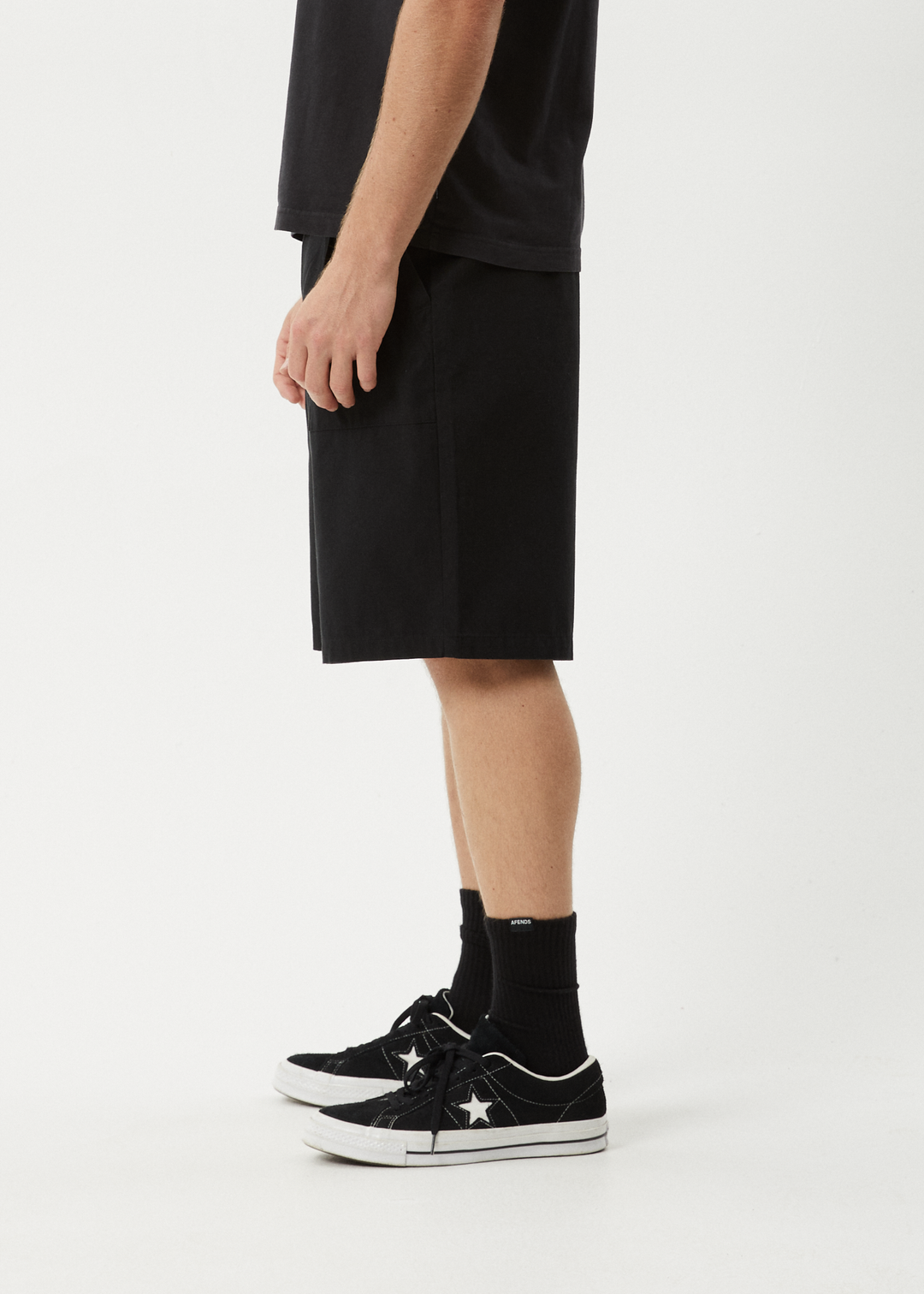 AFENDS Mens Glider - Pleated Short 22" - Black 