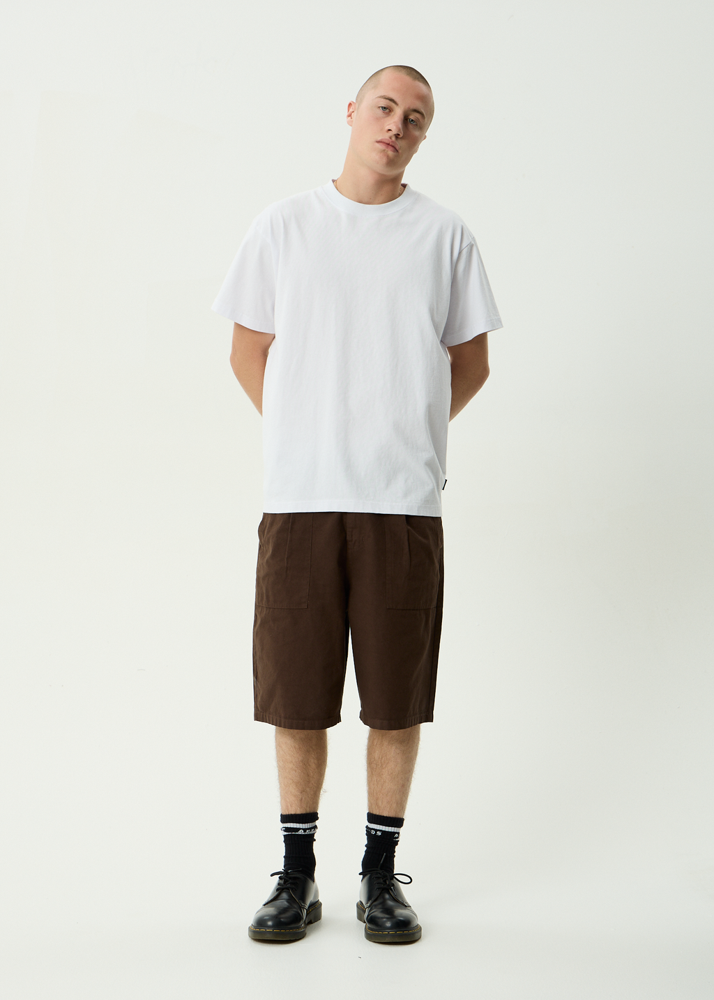 AFENDS Mens Glider - Recycled Pleated Short 22 Inch - Coffee