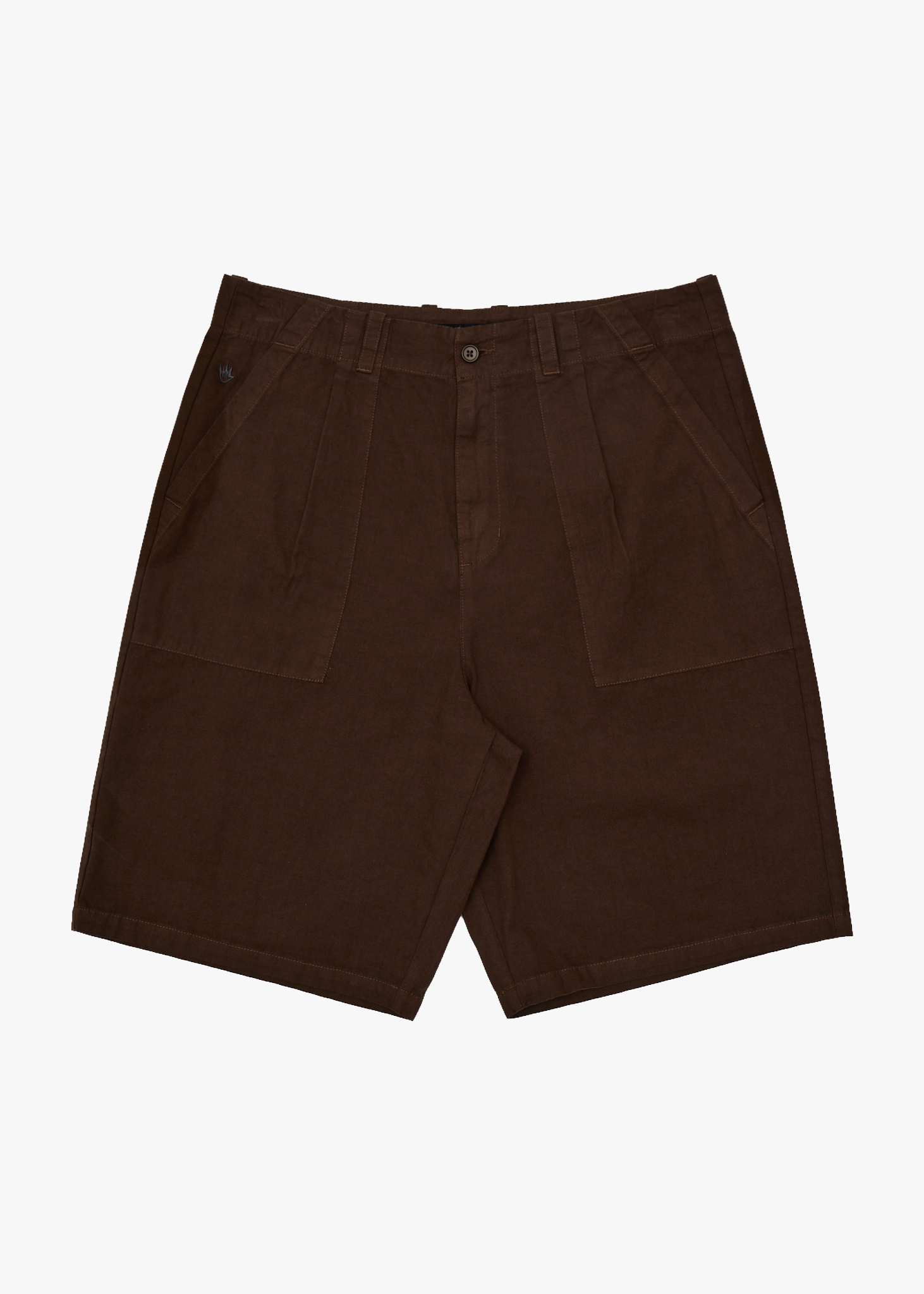 AFENDS Mens Glider - Recycled Pleated Short 22 Inch - Coffee