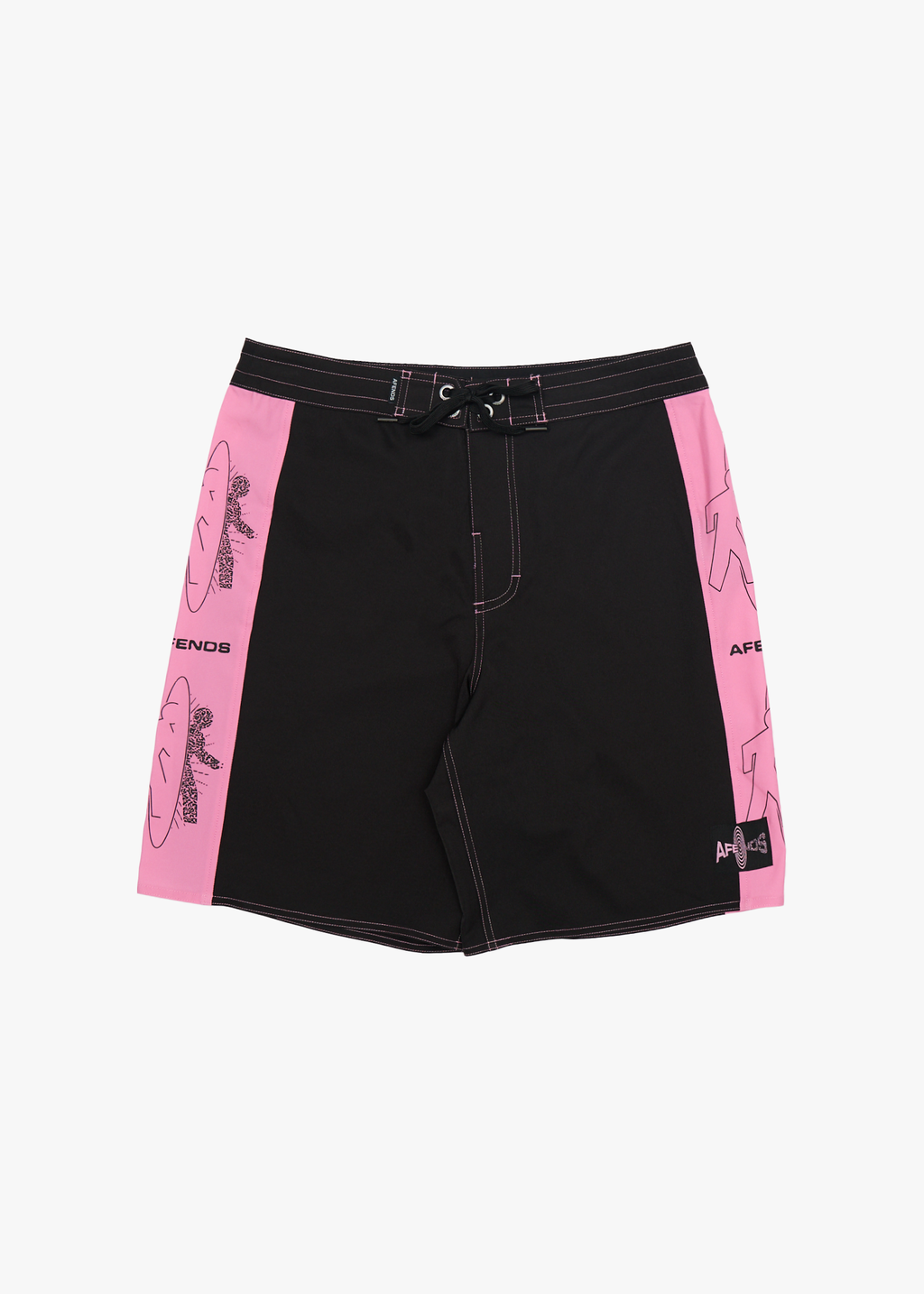 AFENDS Mens Altered - Surf Related Boardshort 18" - Black