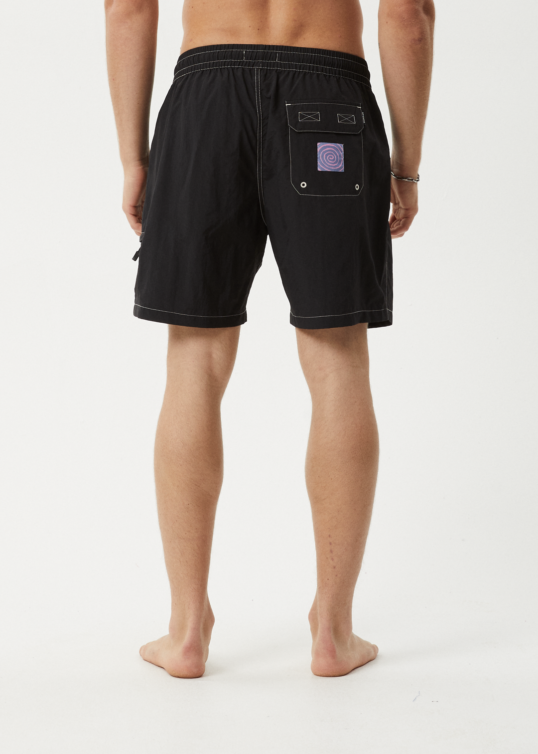 AFENDS Mens Deep State - Baywatch Swim Short 18" - Black 