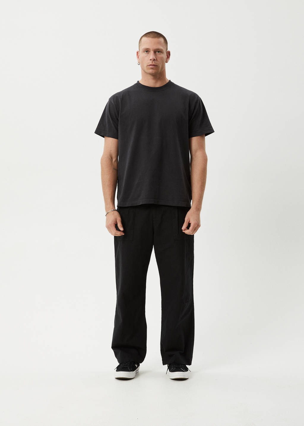 AFENDS Mens Glider - Pleated Pant - Black