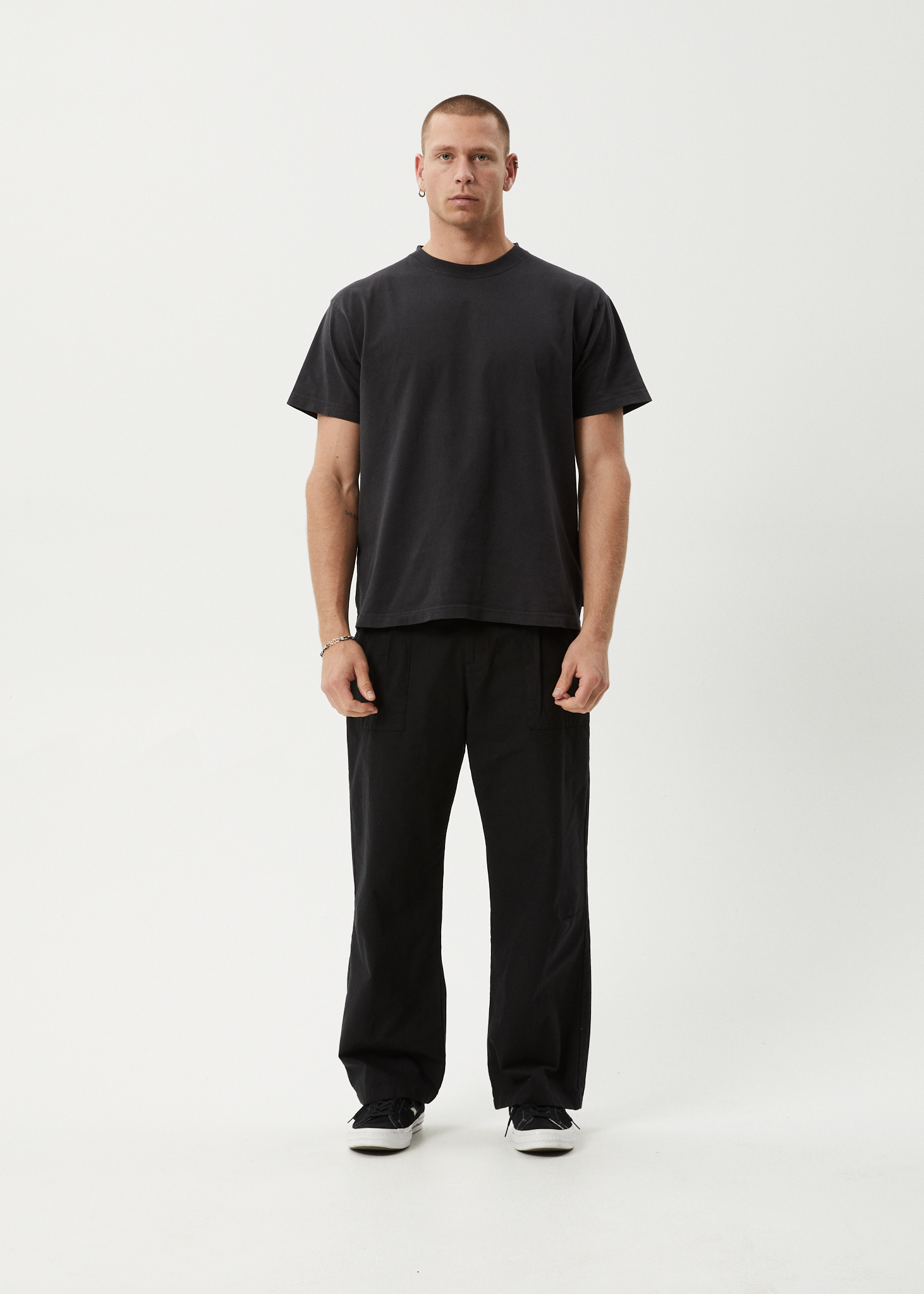 AFENDS Mens Glider - Pleated Pant - Black