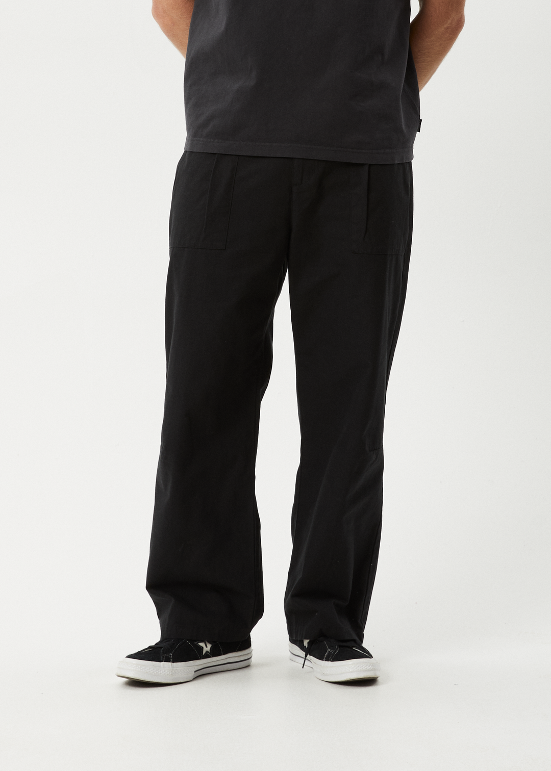 AFENDS Mens Glider - Pleated Pants - Black 