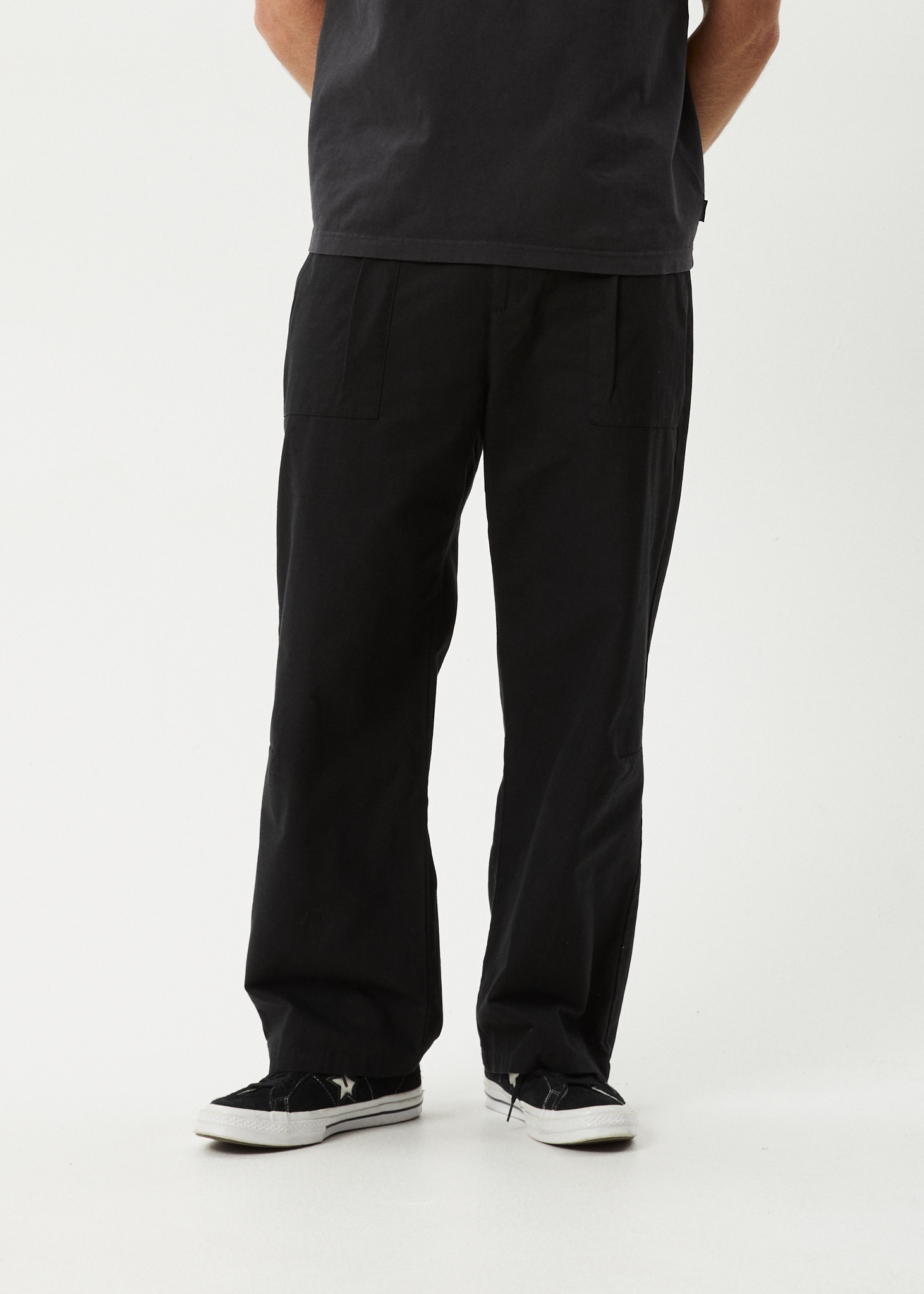 AFENDS Mens Glider - Pleated Pant - Black