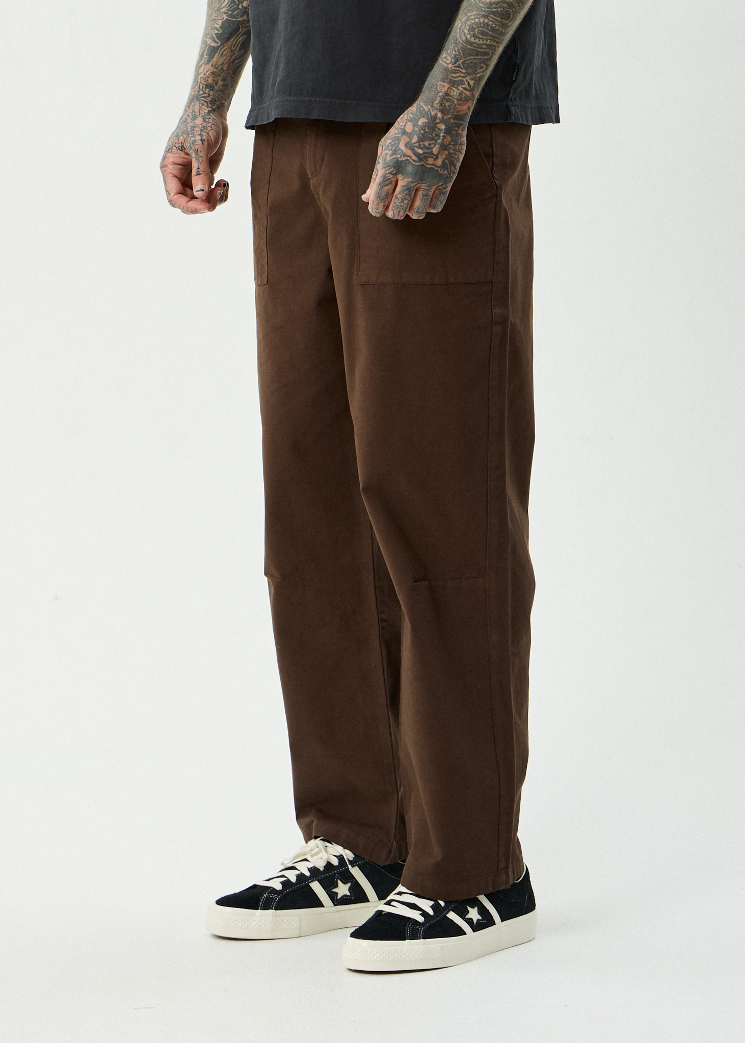 AFENDS Mens Glider - Recycled Pleated Pant - Coffee
