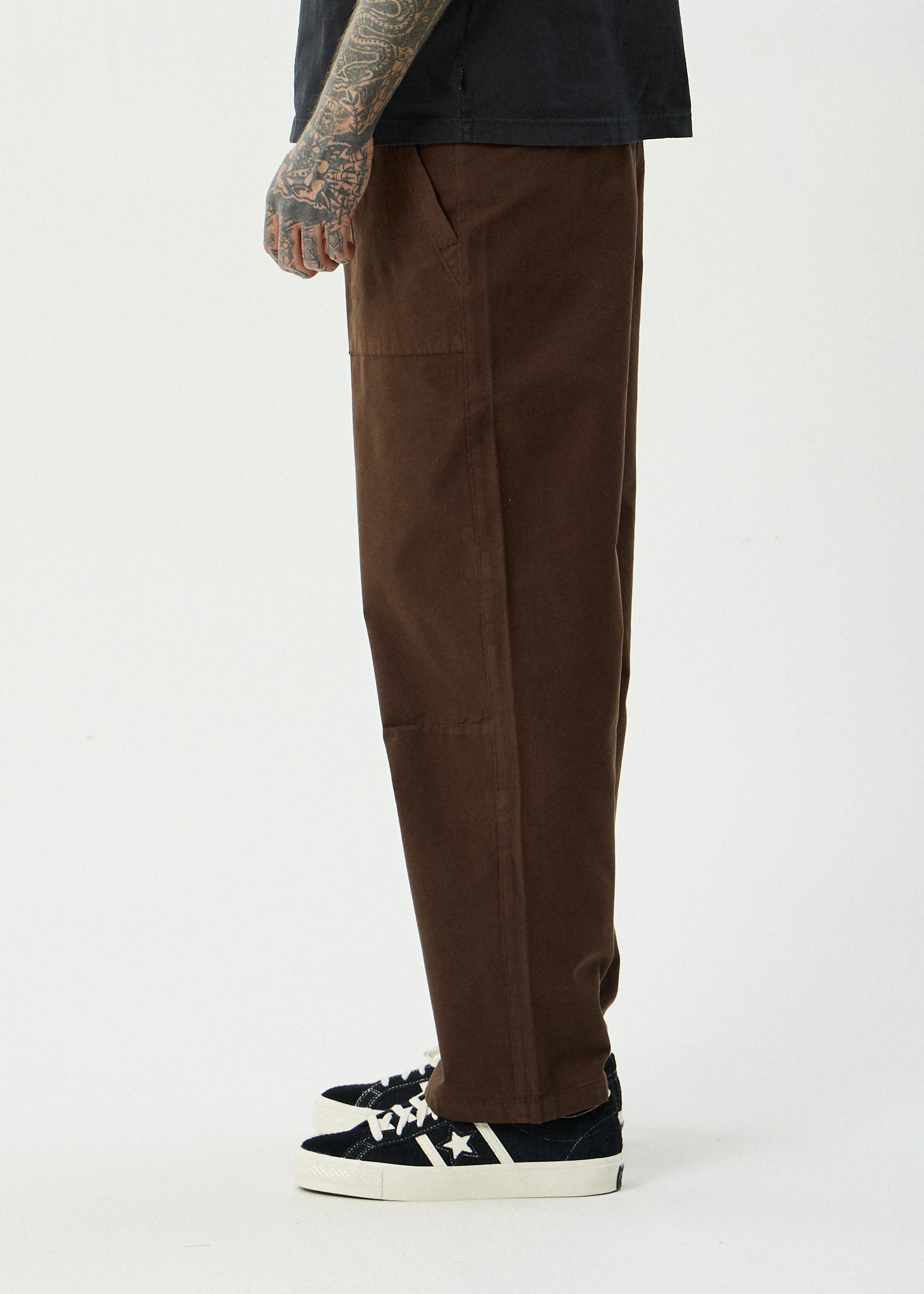 AFENDS Mens Glider - Recycled Pleated Pant - Coffee