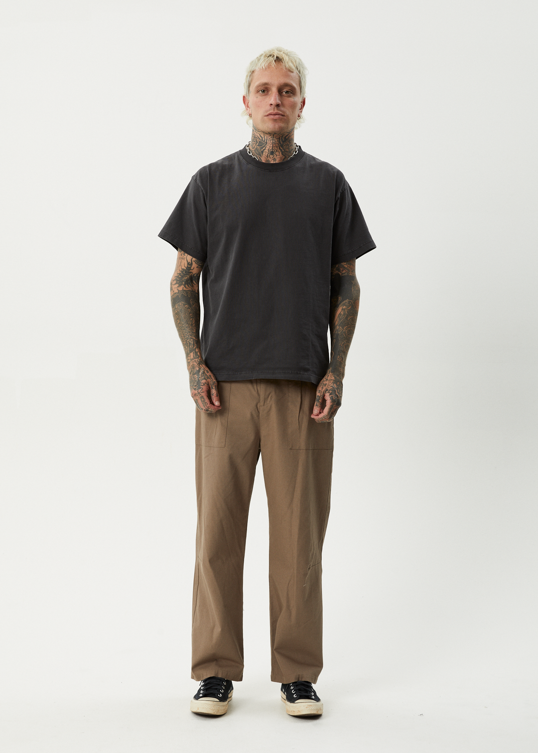 AFENDS Mens Glider - Pleated Pant - Fossil