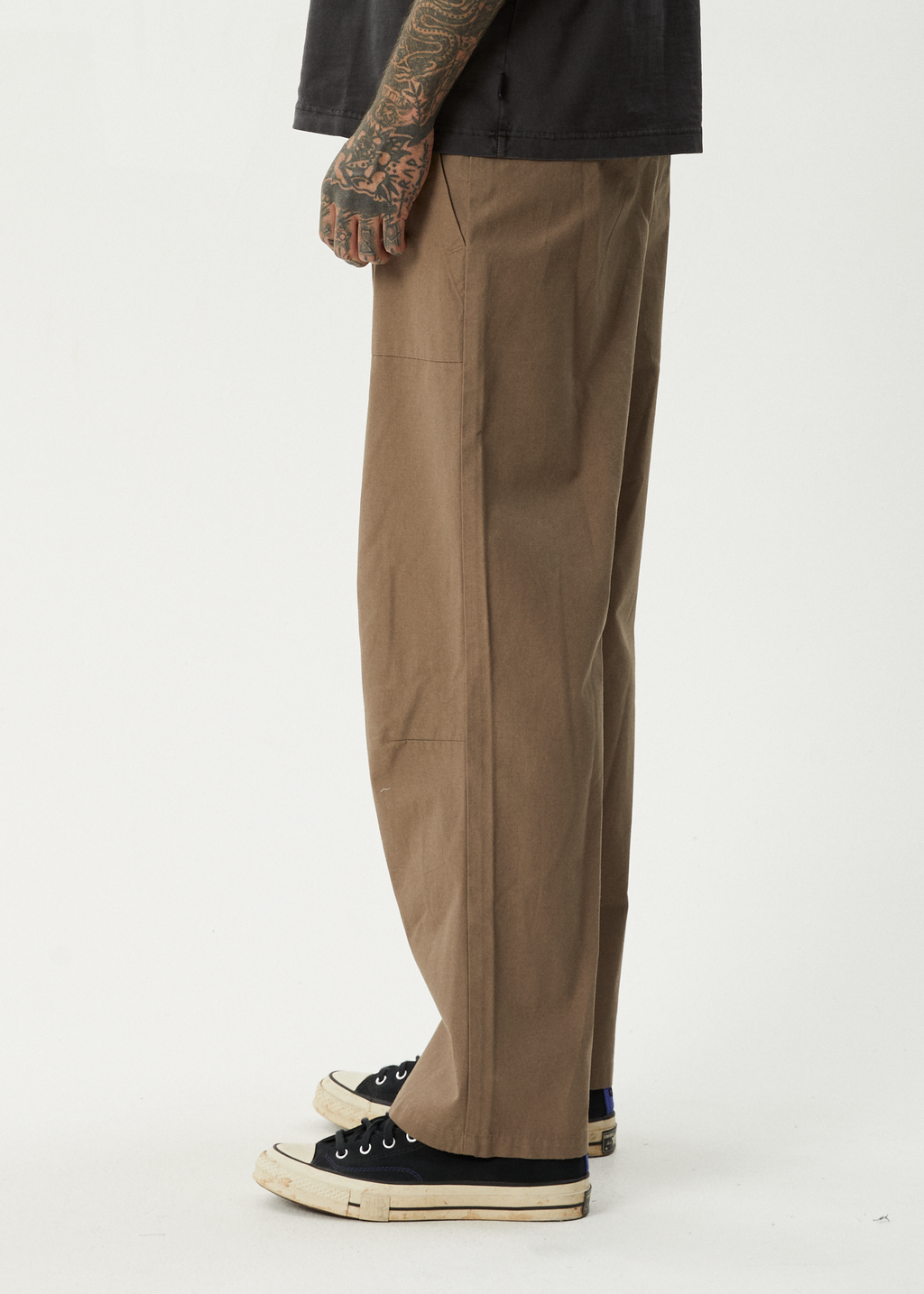 AFENDS Mens Glider - Pleated Pant - Fossil