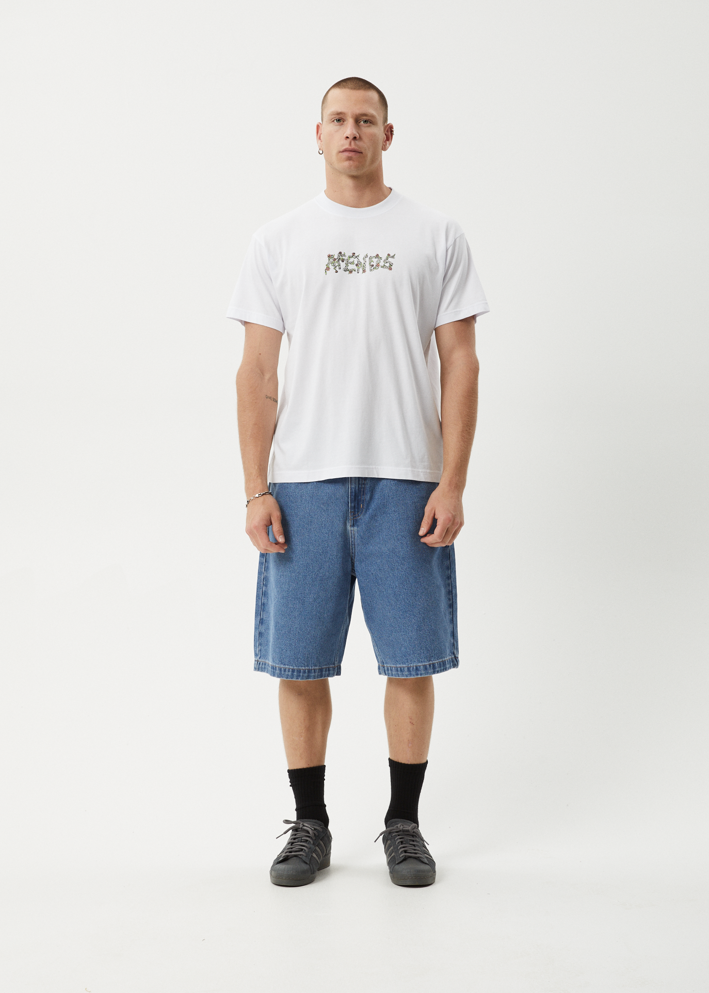 AFENDS Mens Daisy Chain - Boxy Tee - White