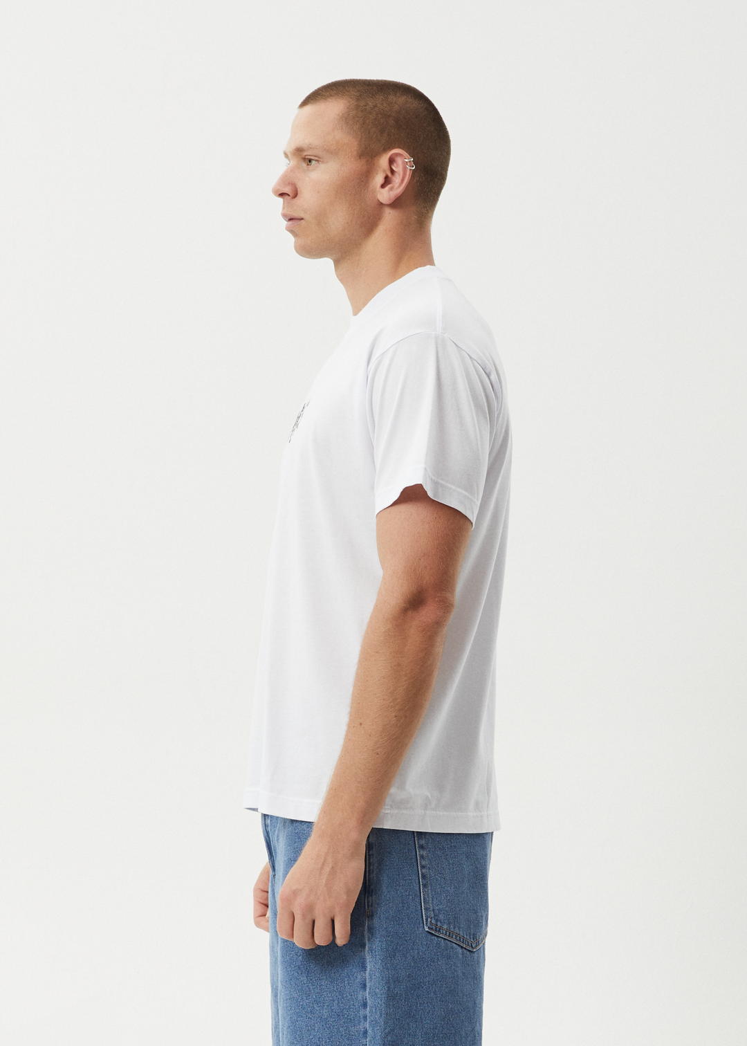 AFENDS Mens Daisy Chain - Boxy Fit Tee - White 