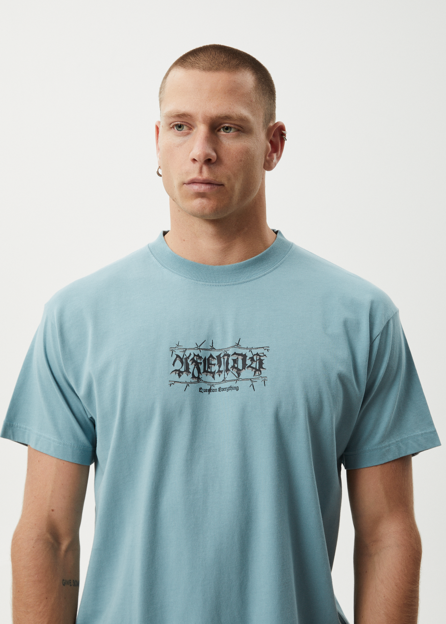 AFENDS Mens Thorny - Boxy Tee - Ocean Spray