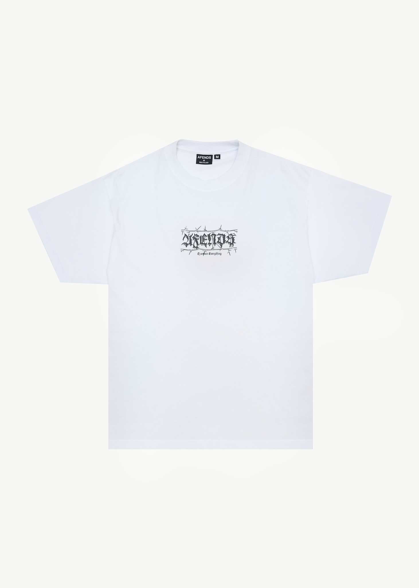 AFENDS Mens Thorny - Boxy Tee - White