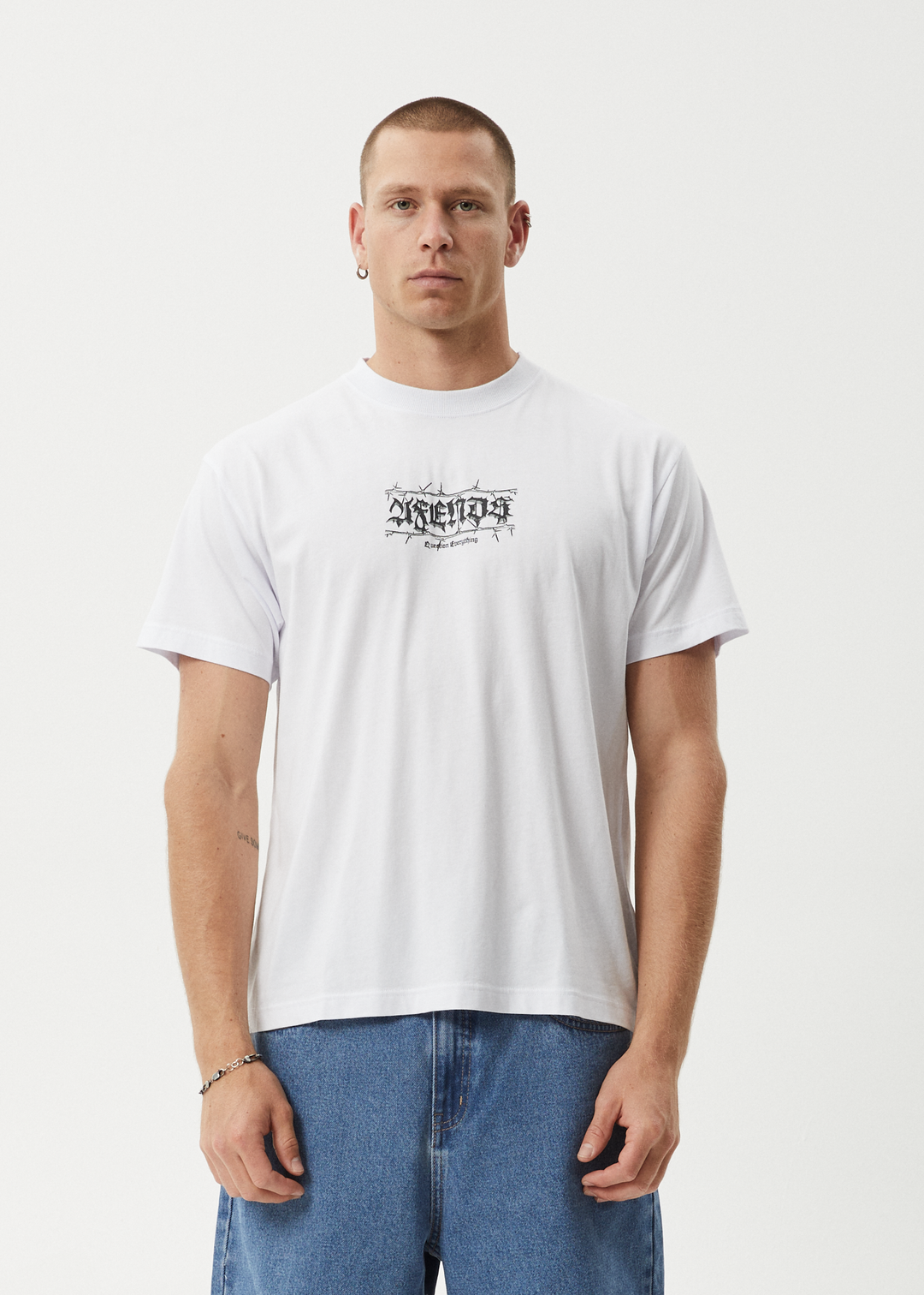 AFENDS Mens Thorny - Boxy Fit Tee - White 