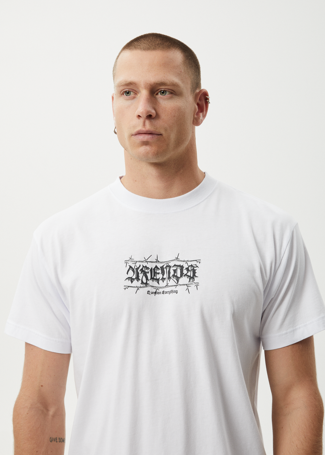 AFENDS Mens Thorny - Boxy Fit Tee - White 