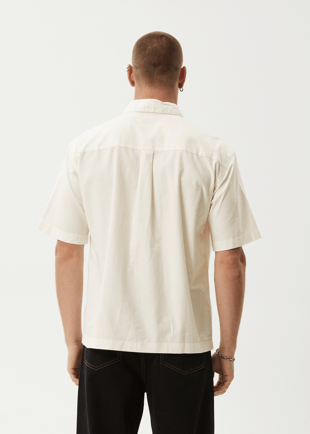 AFENDS Mens Everyday - Short Sleeve Shirt - Off White
