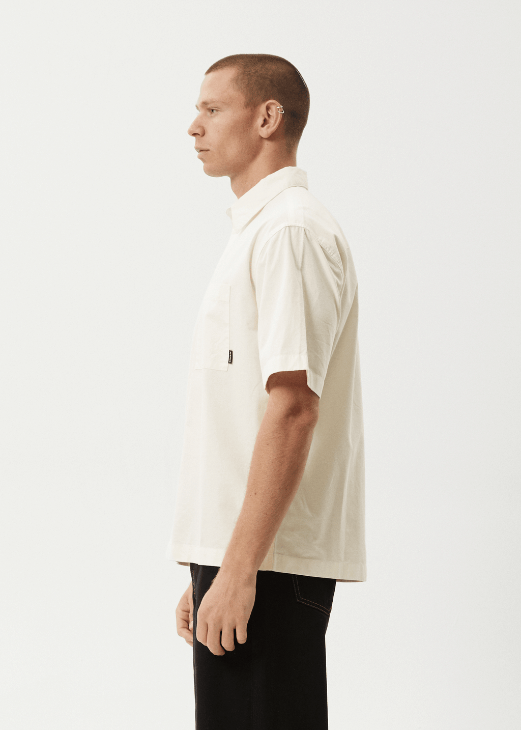 AFENDS Mens Everyday - Short Sleeve Shirt - Off White