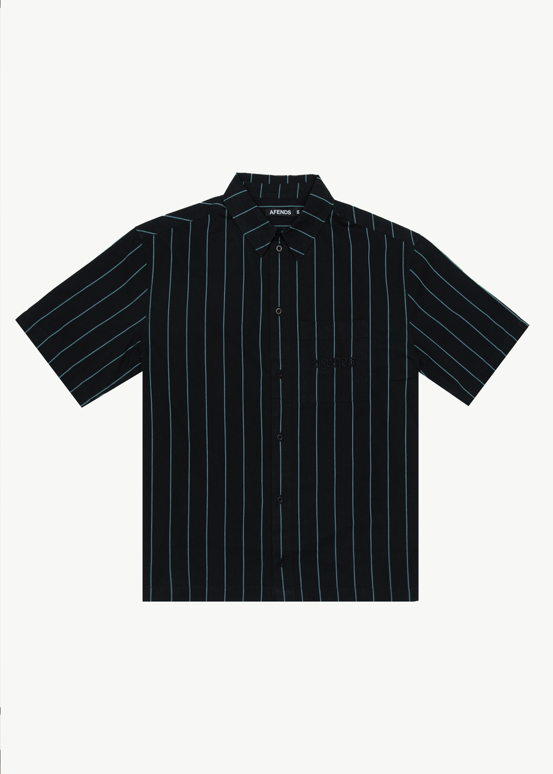 AFENDS Mens Pin Head - Short Sleeve Shirt - Black 