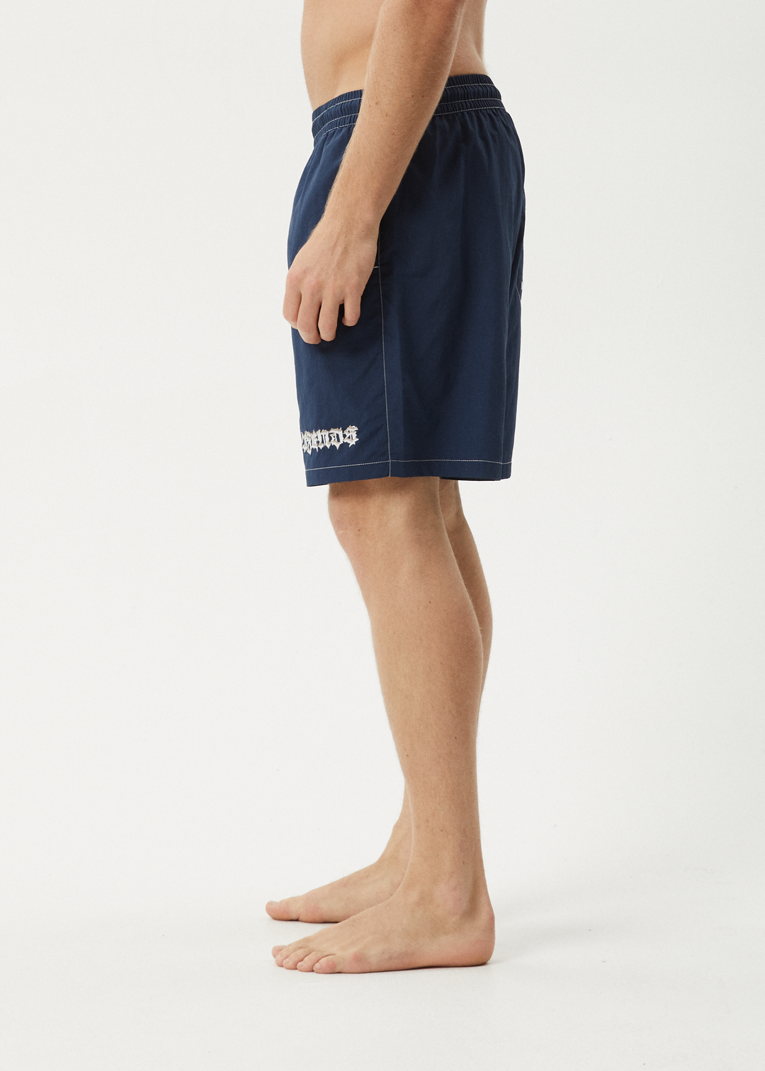 AFENDS Mens Thorny - Baywatch Swim Short 18" - Navy 