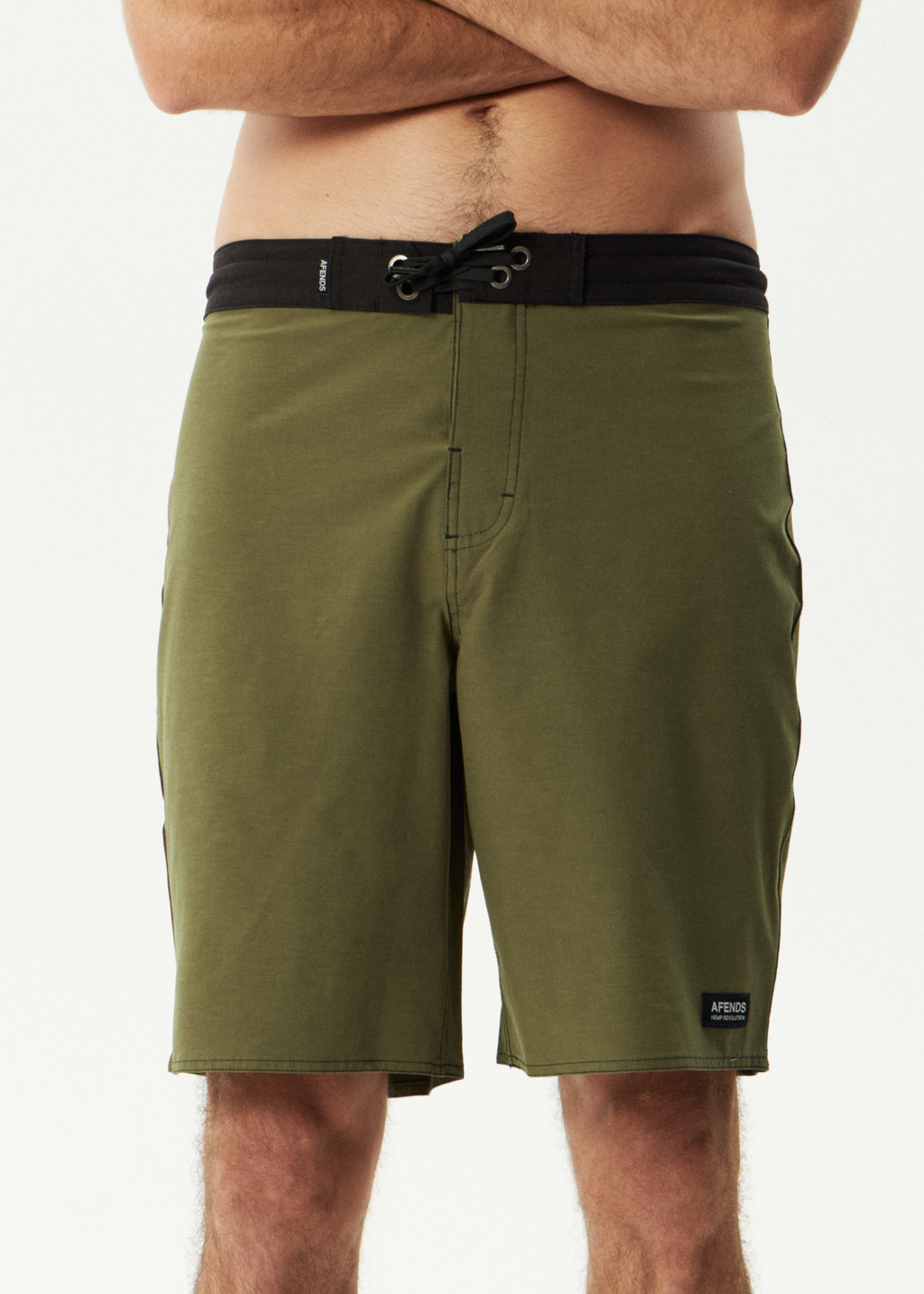 AFENDS Mens Surf Related V.2 - Fixed Waist Boardshort 20" - Military