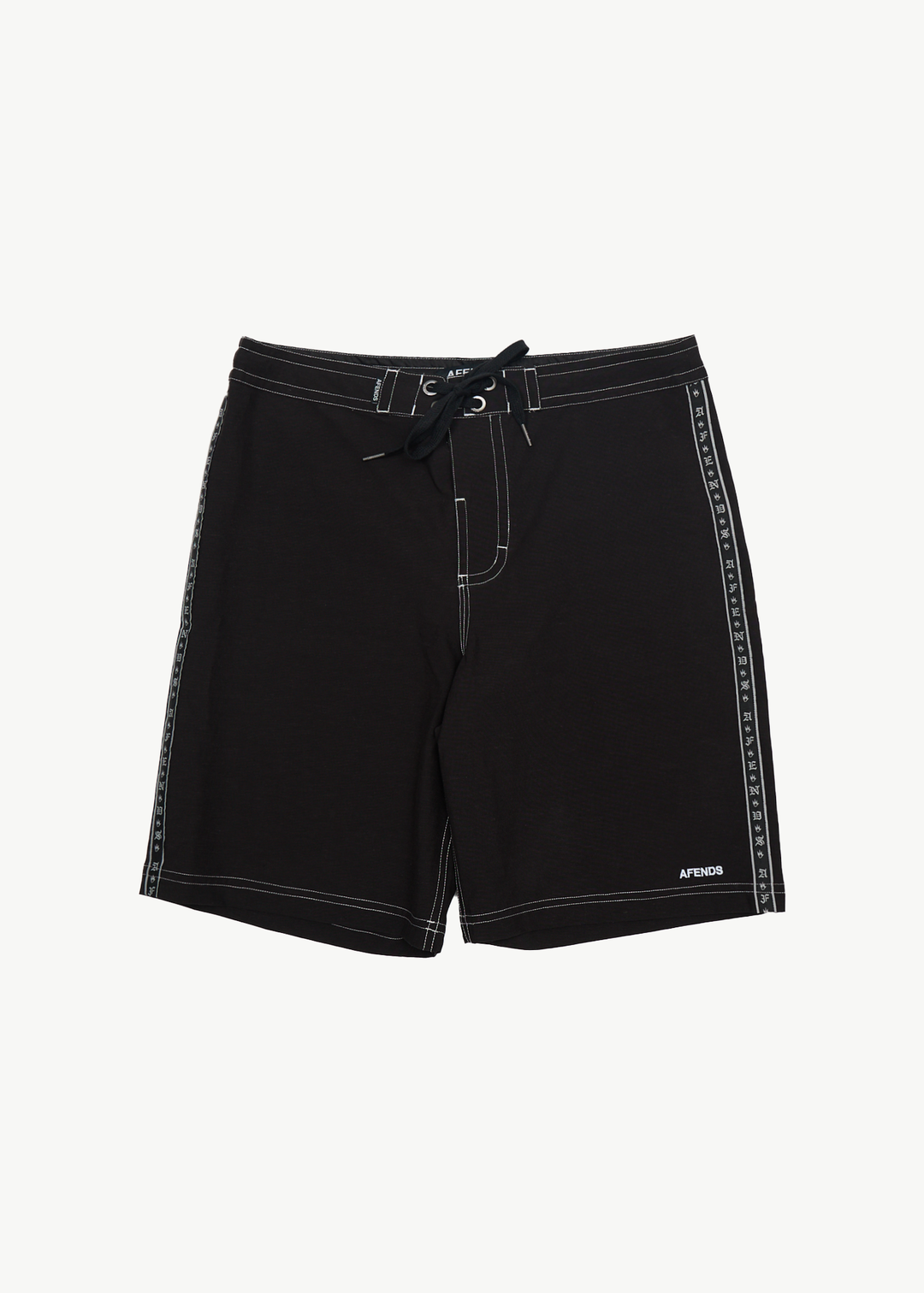 AFENDS Mens The Wreck - Fixed Waist Boardshort 20" - Black