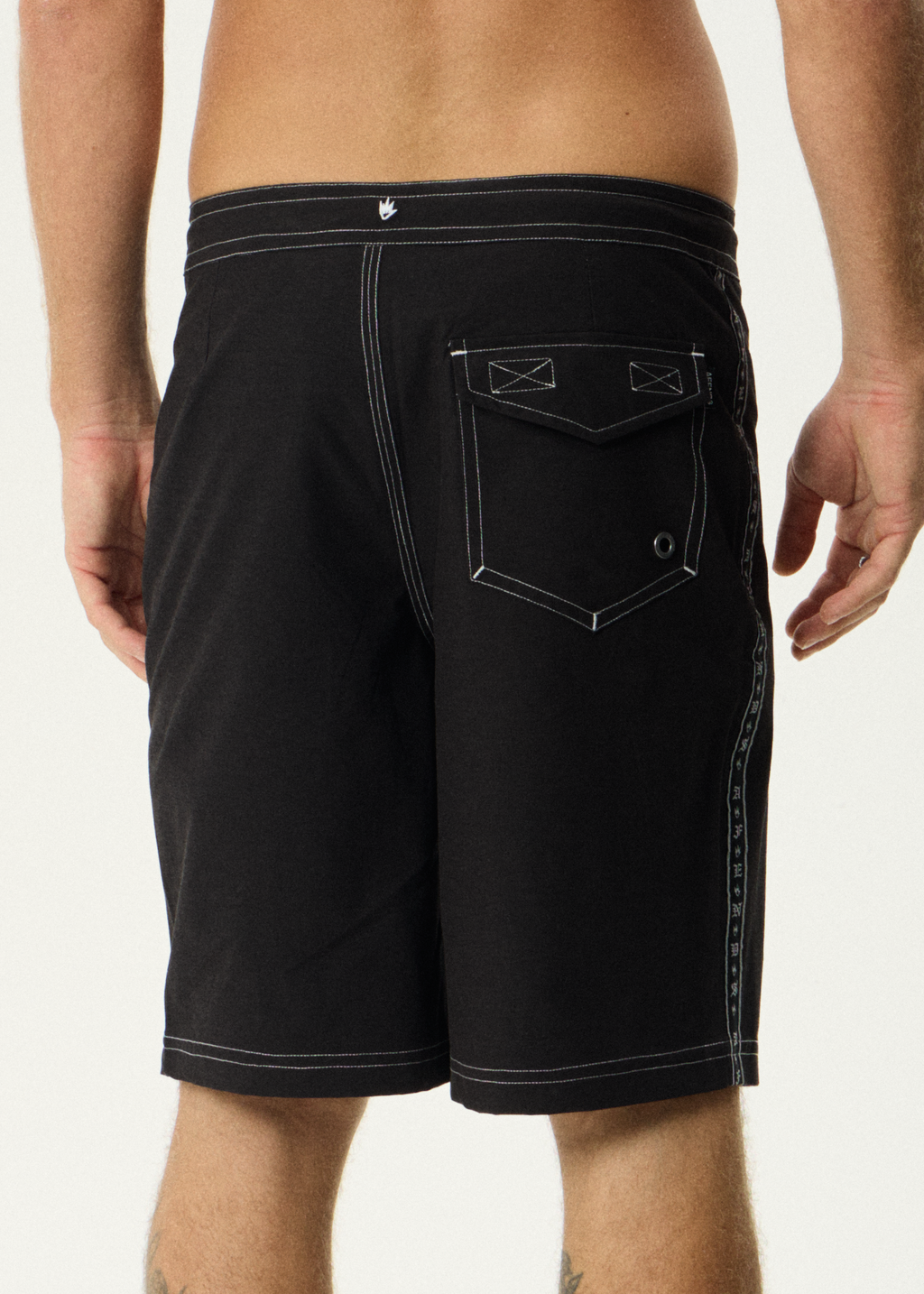 AFENDS Mens The Wreck - Fixed Waist Boardshort 20" - Black