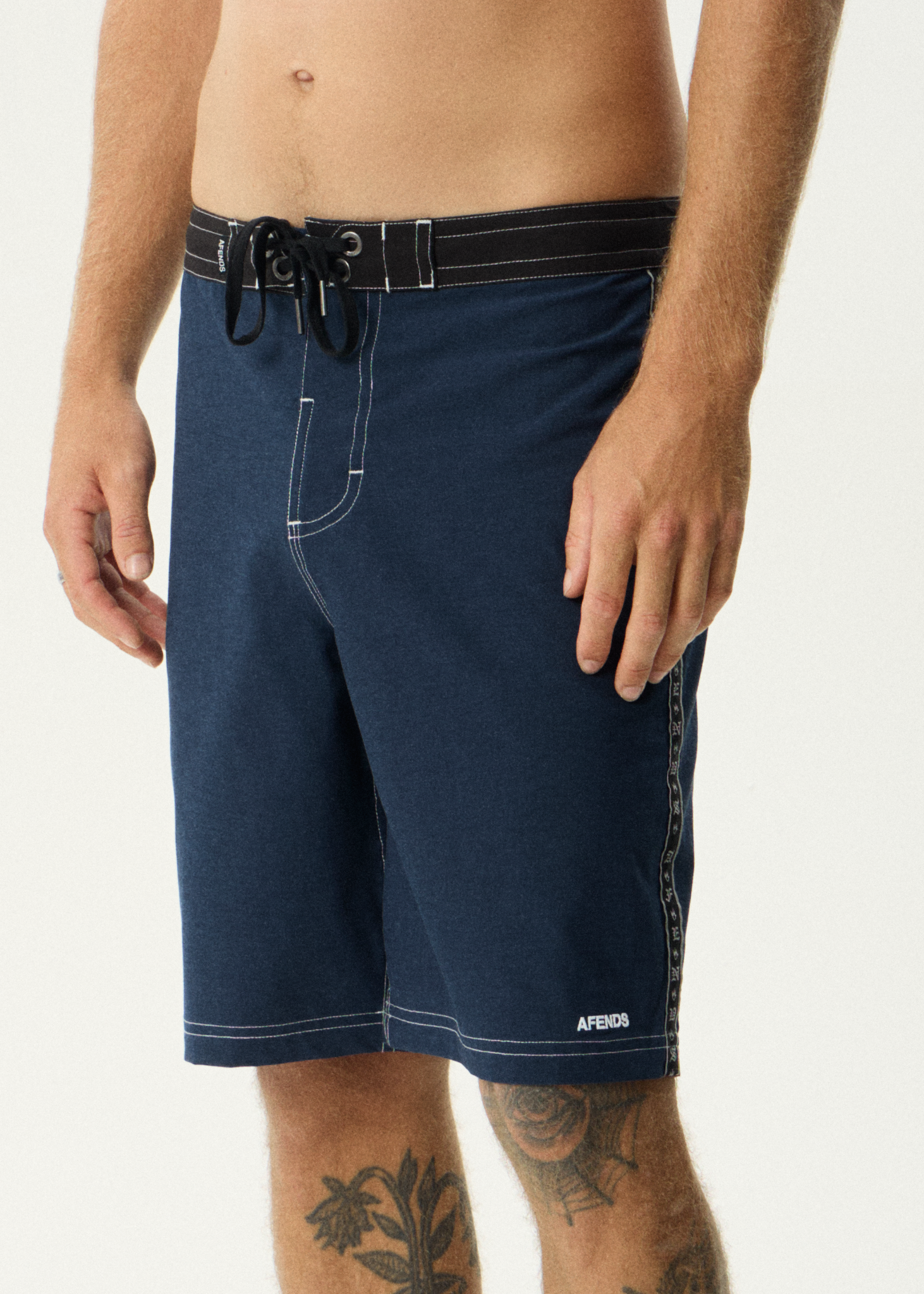AFENDS Mens The Wreck - Fixed Waist Boardshort 20" - Navy