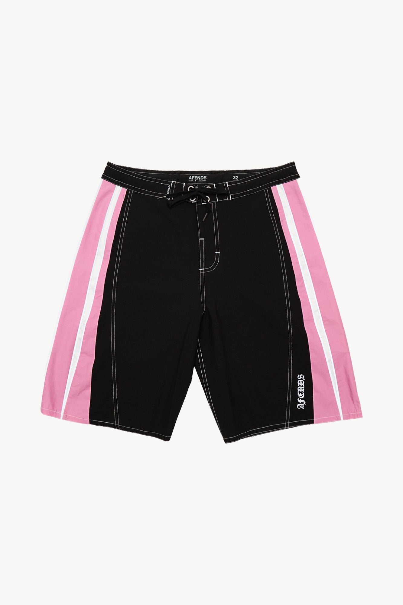 AFENDS Mens Forum - Surf Related V2 Boardshort 22" - Black / Pink