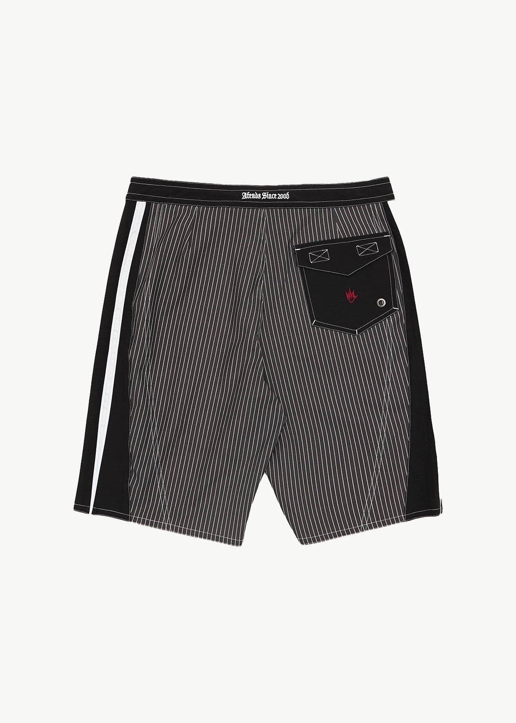 AFENDS Mens Forum - Surf Related V2 Boardshort 22 Inch - Black Stripe