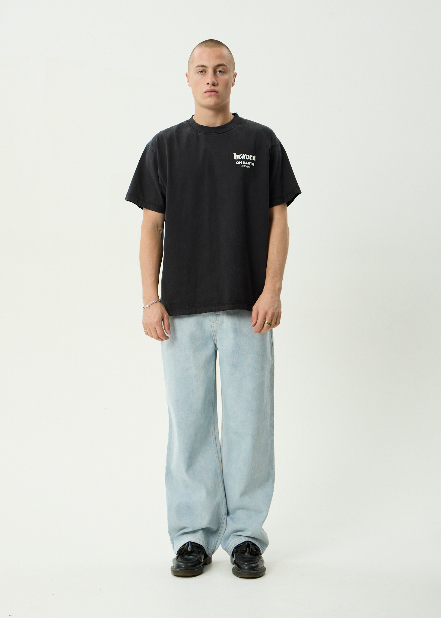 AFENDS Pablo - Denim Baggy Fit Jean - Stone Blue