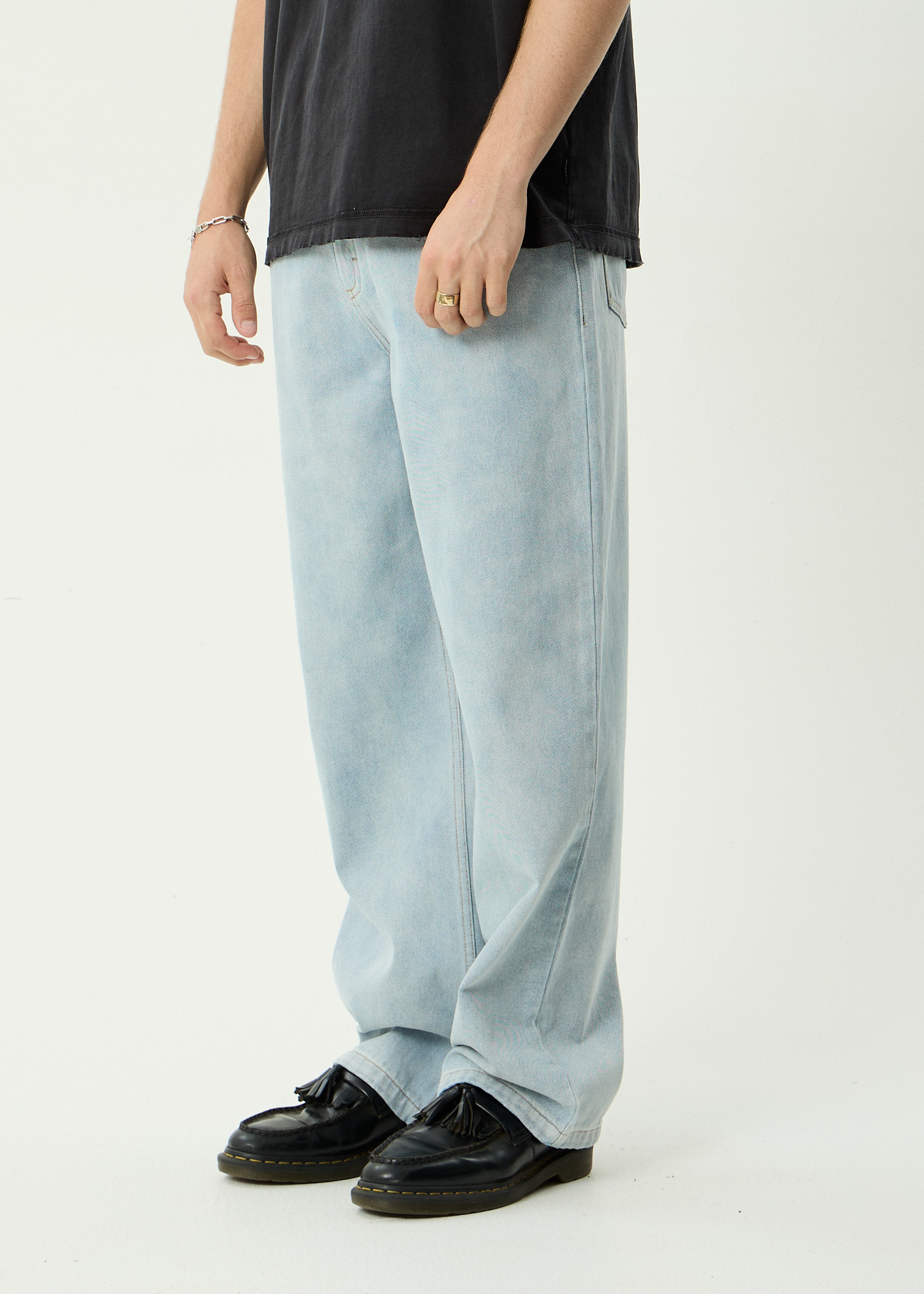 AFENDS Pablo - Denim Baggy Fit Jean - Stone Blue