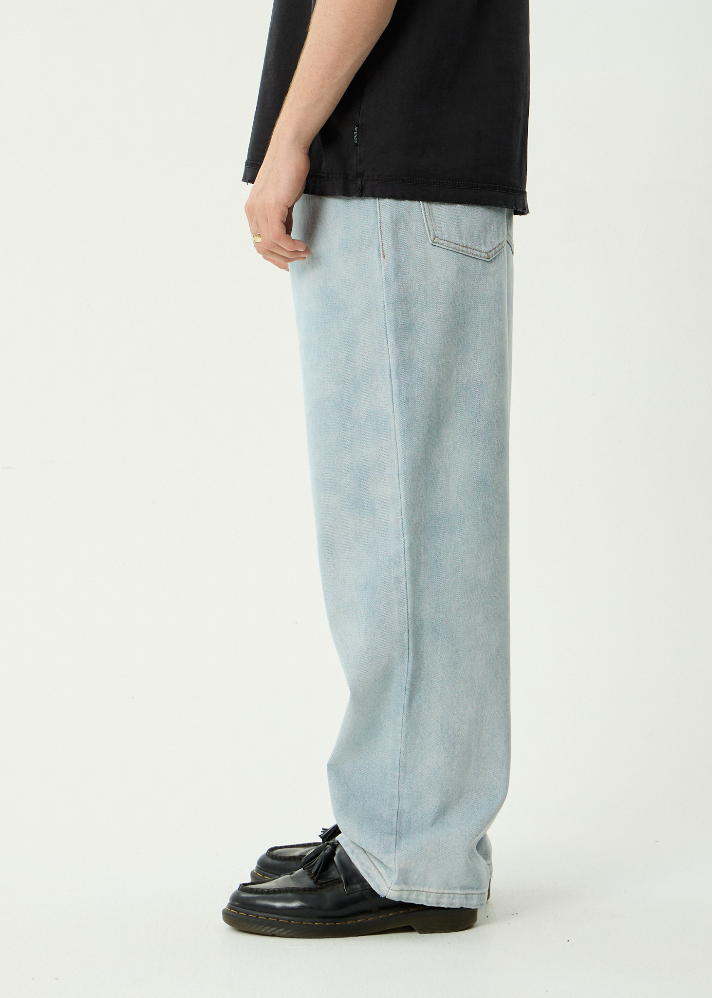 AFENDS Pablo - Denim Baggy Fit Jean - Stone Blue