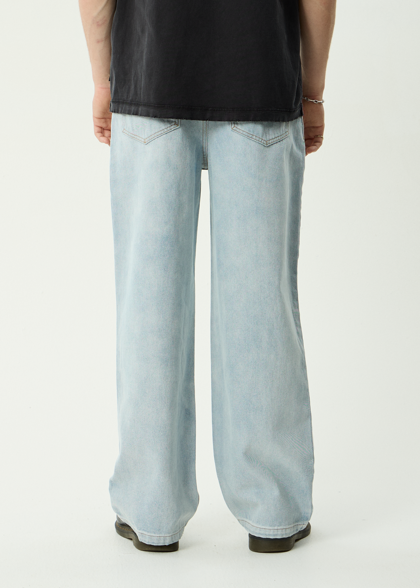 AFENDS Pablo - Denim Baggy Fit Jean - Stone Blue