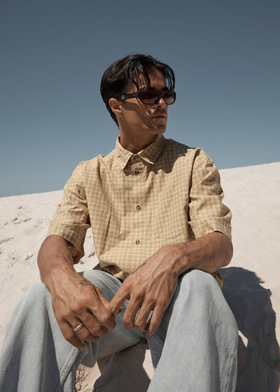 AFENDS Lo-Fi - Short Sleeve Shirt - Corn Check
