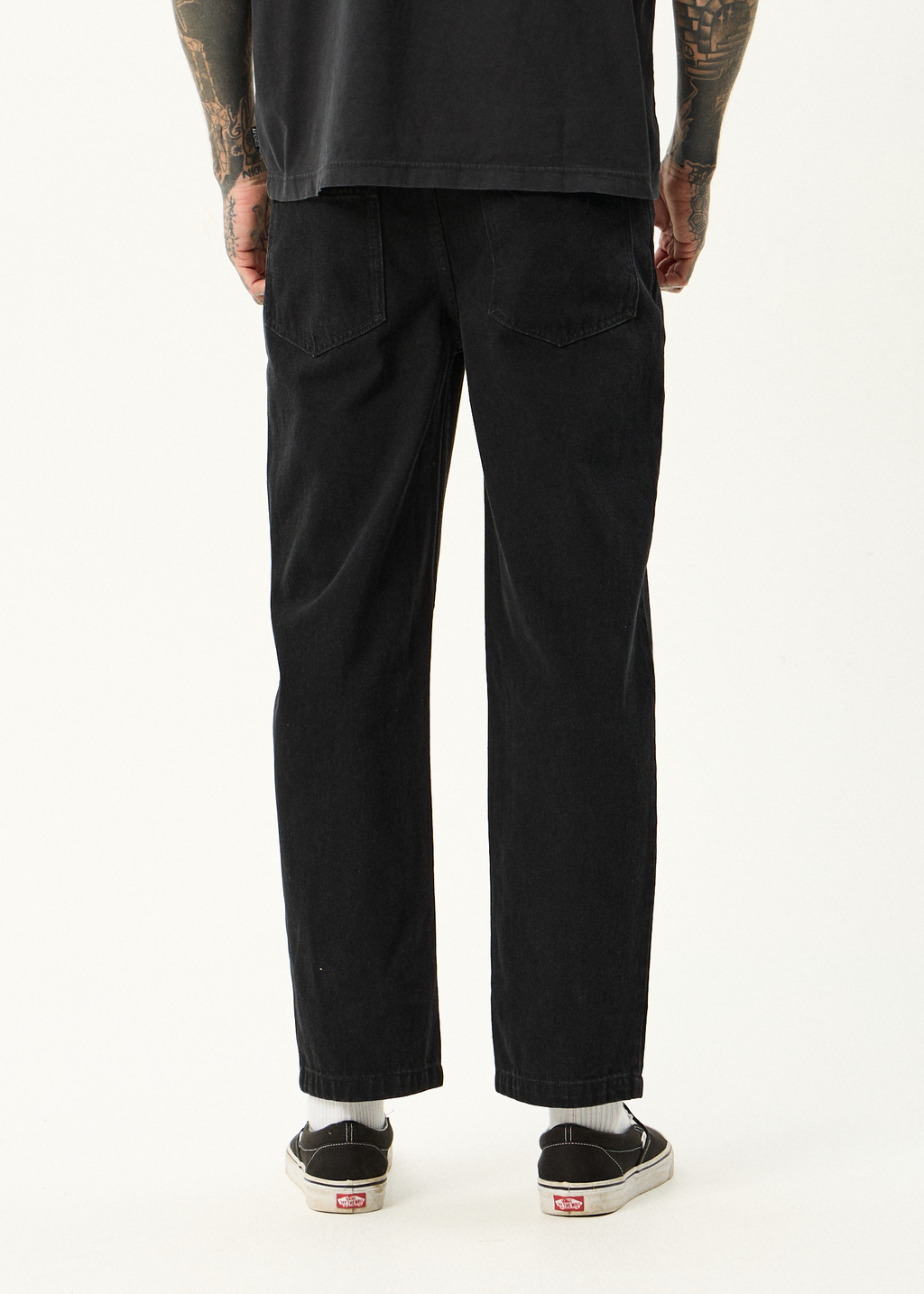 AFENDS Mens Ninety Twos - Denim Relaxed Jean - Washed Black