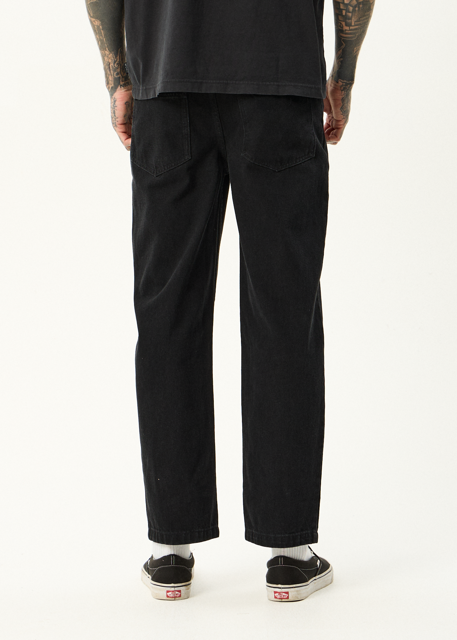 AFENDS Mens Ninety Twos - Denim Relaxed Jean - Washed Black
